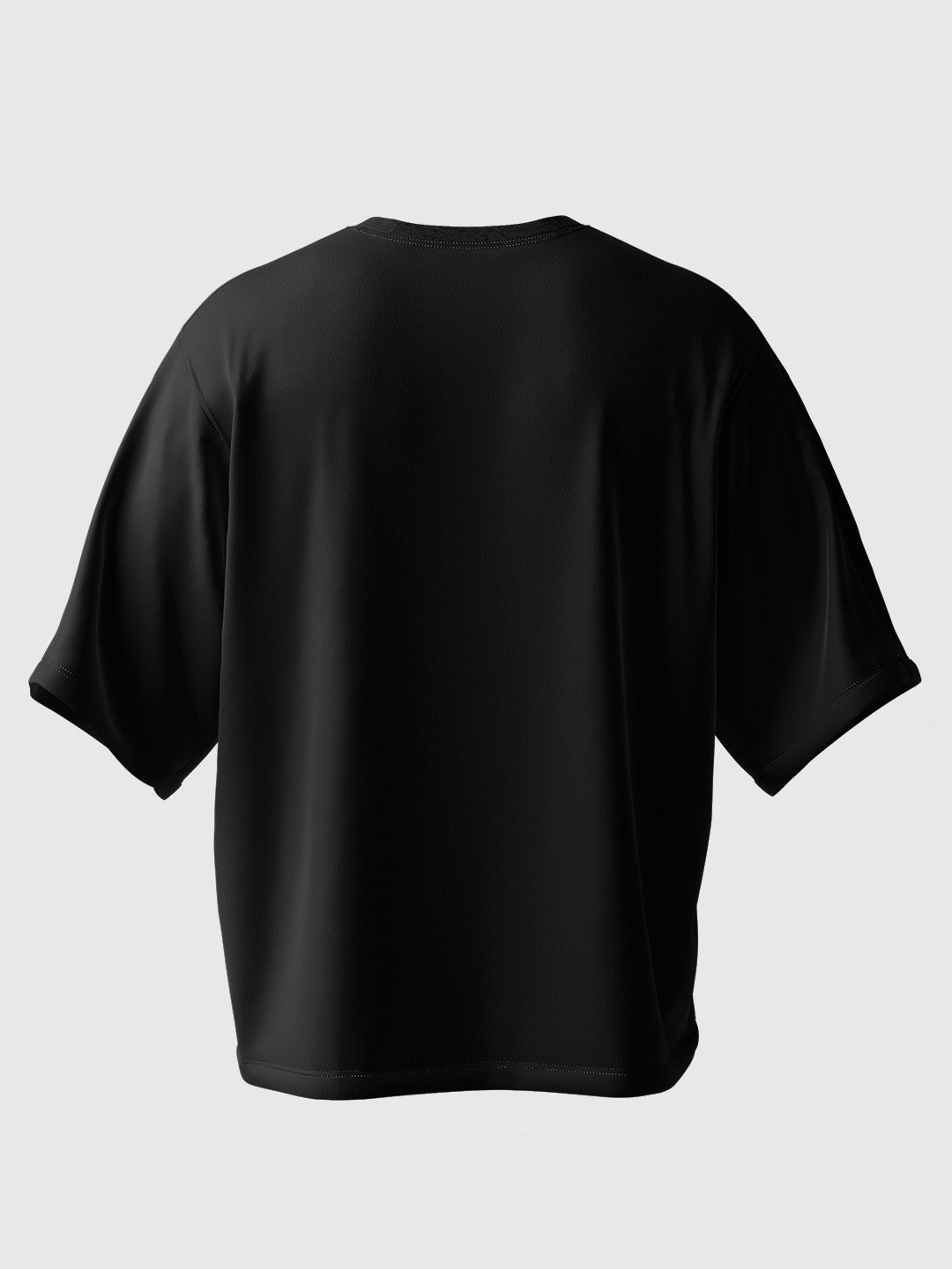 Black Solid Oversized Tee