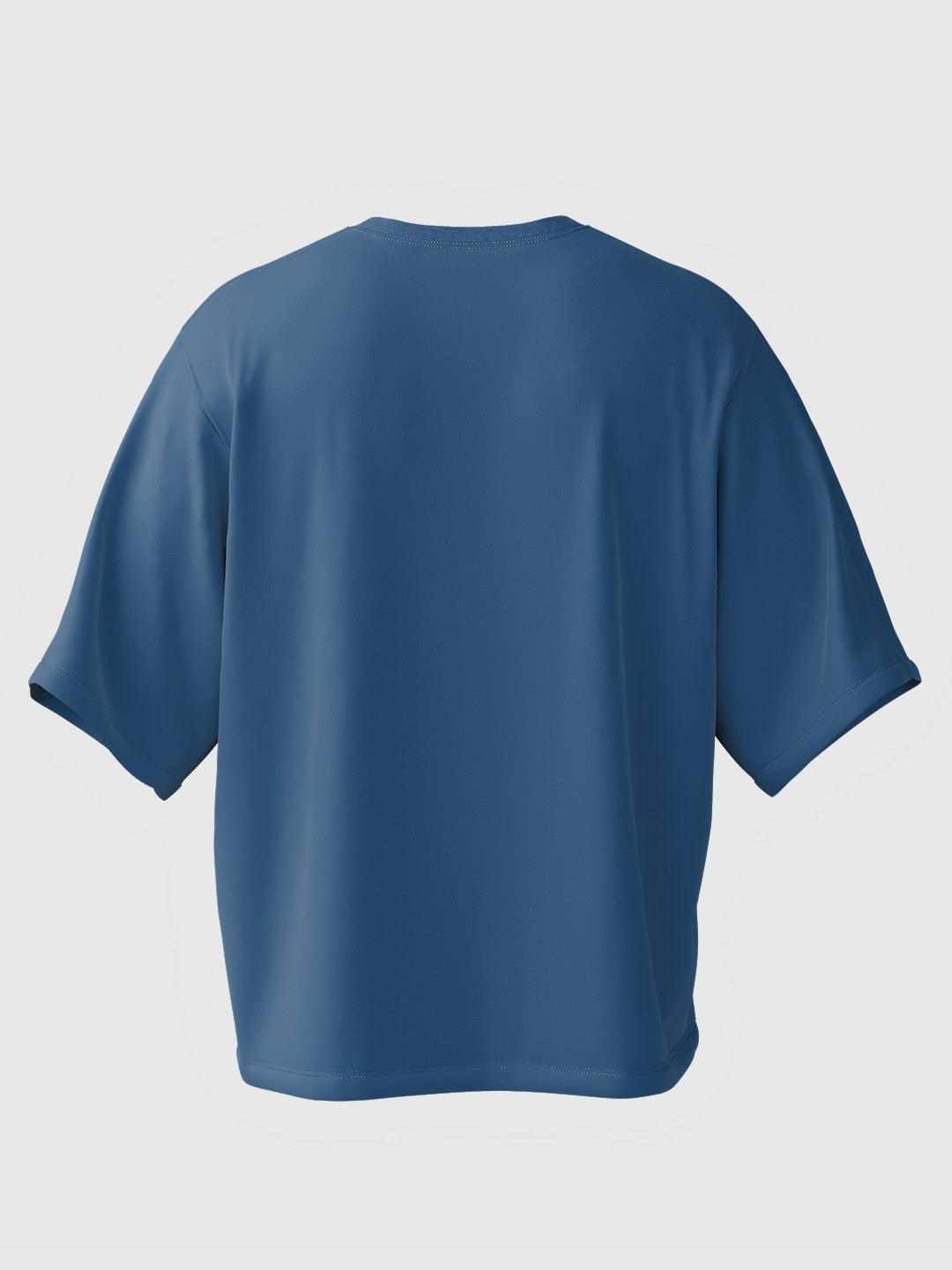 Blue Solid Oversized Tee