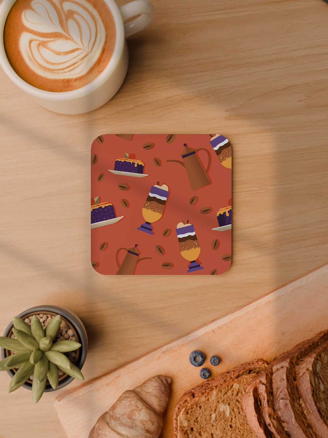 Brew & Bakery Graphic Coasters - Pack of 6