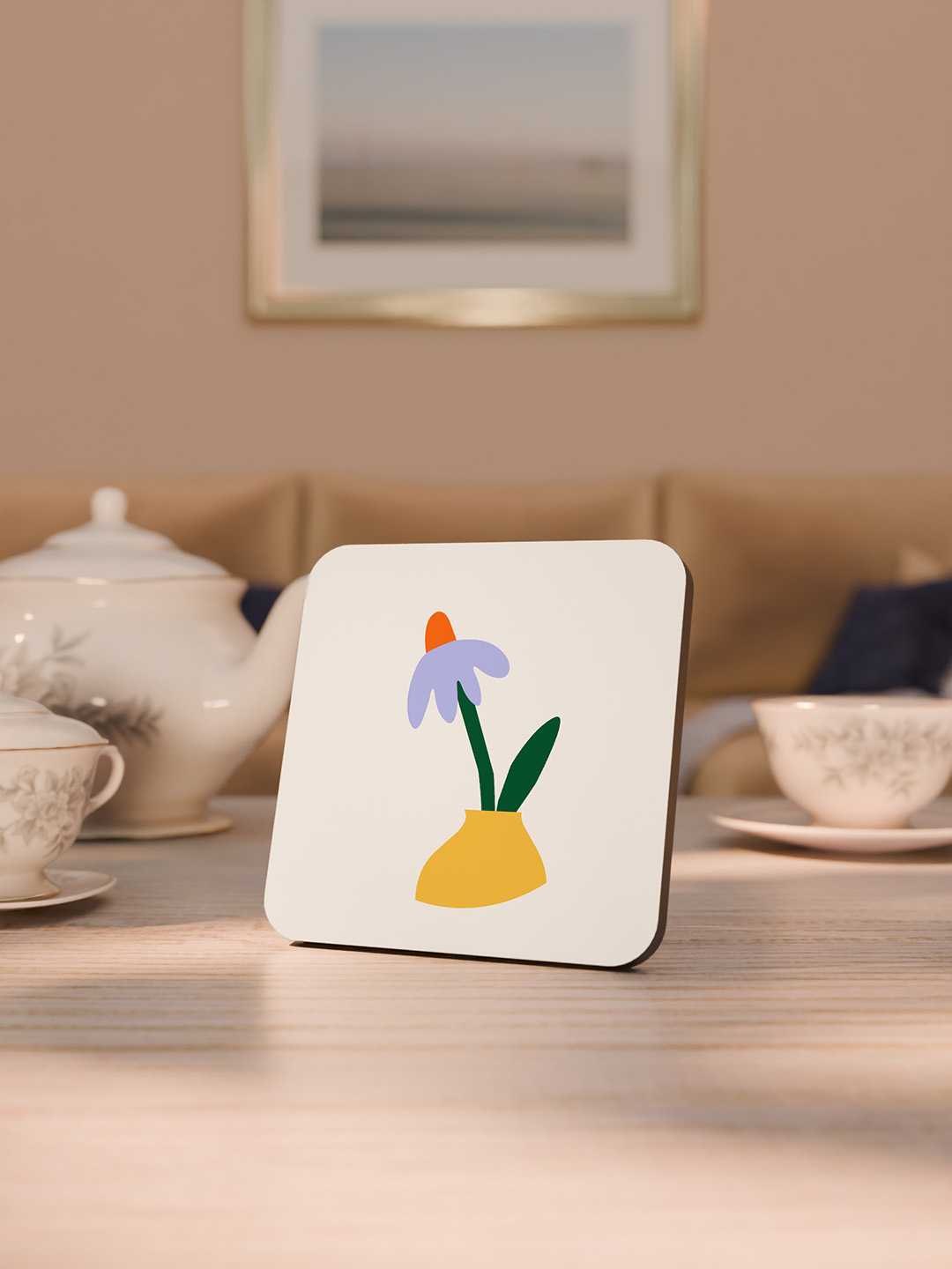 Floral Graphic Coasters - Pack of 6