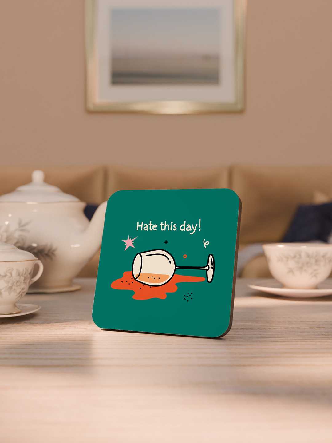 Wine and Dine Graphic Coasters - Pack of 6