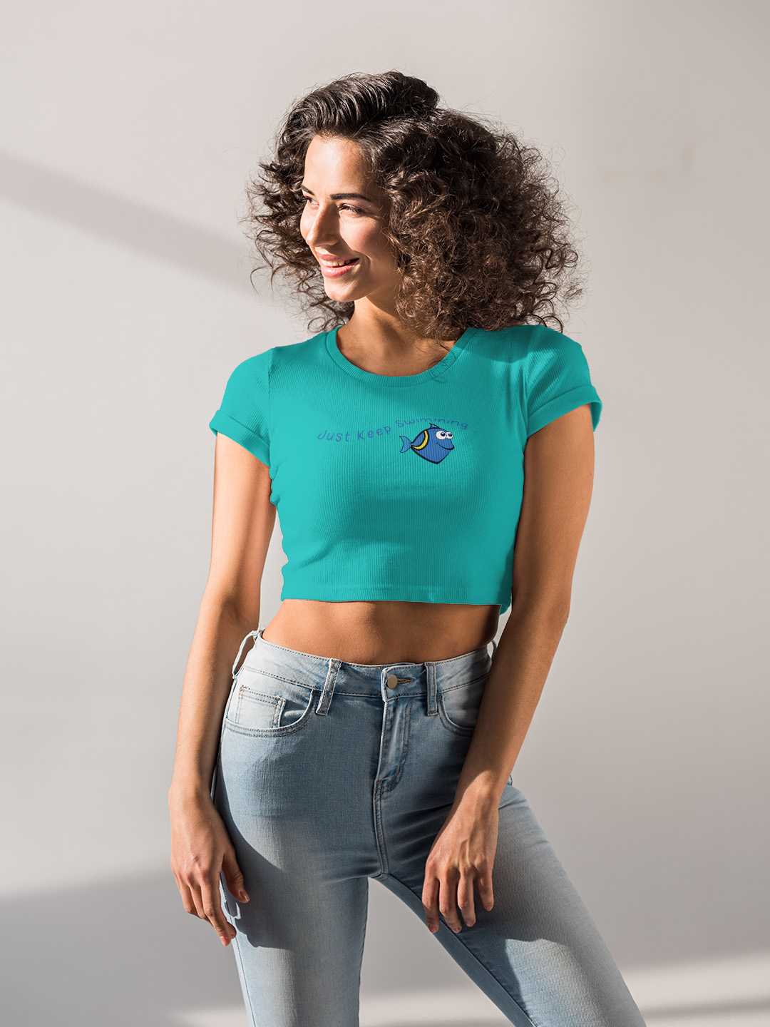 Just Keep Swimming Graphic Baby Tee