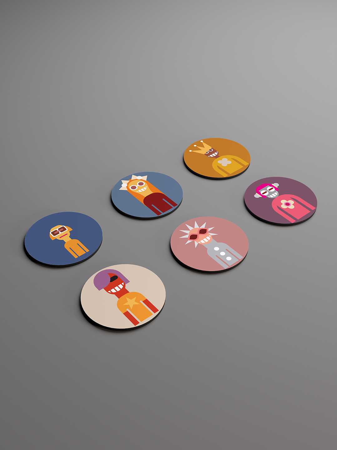 The Chill Peeps Graphic Coasters - Pack of 6