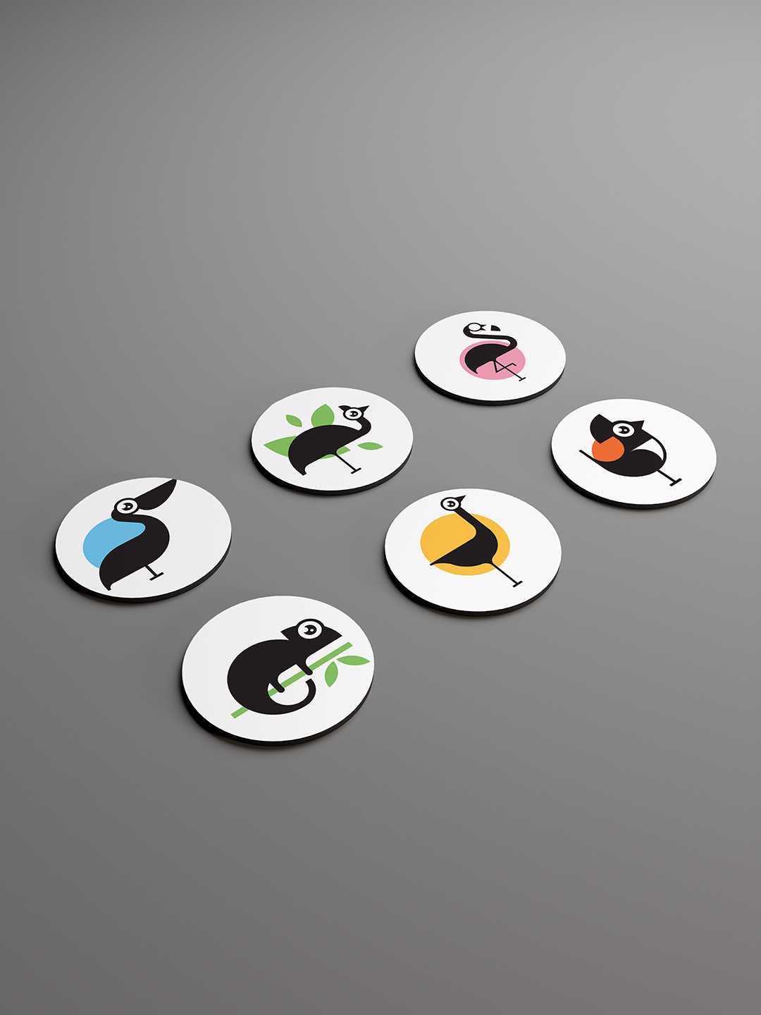 Birdy Nest Graphic Coasters - Pack of 6