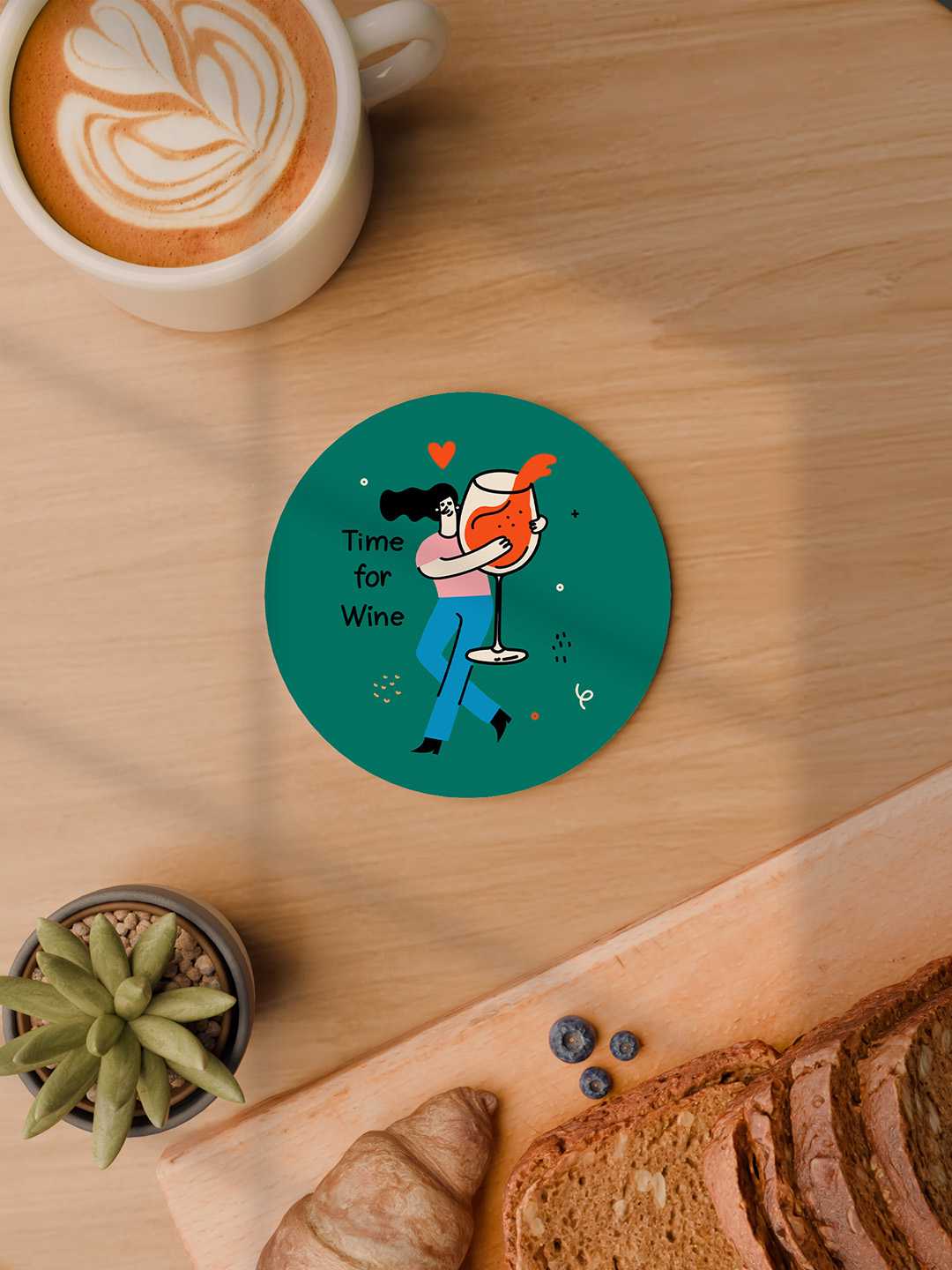 Wine and Dine Graphic Coasters - Pack of 6