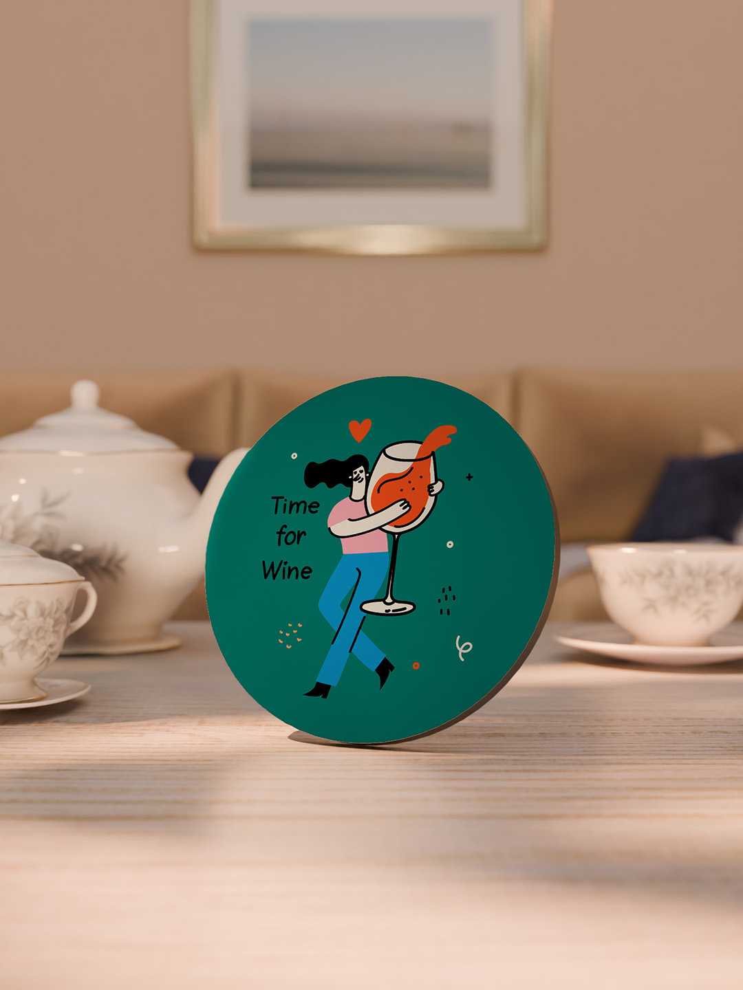 Wine and Dine Graphic Coasters - Pack of 6