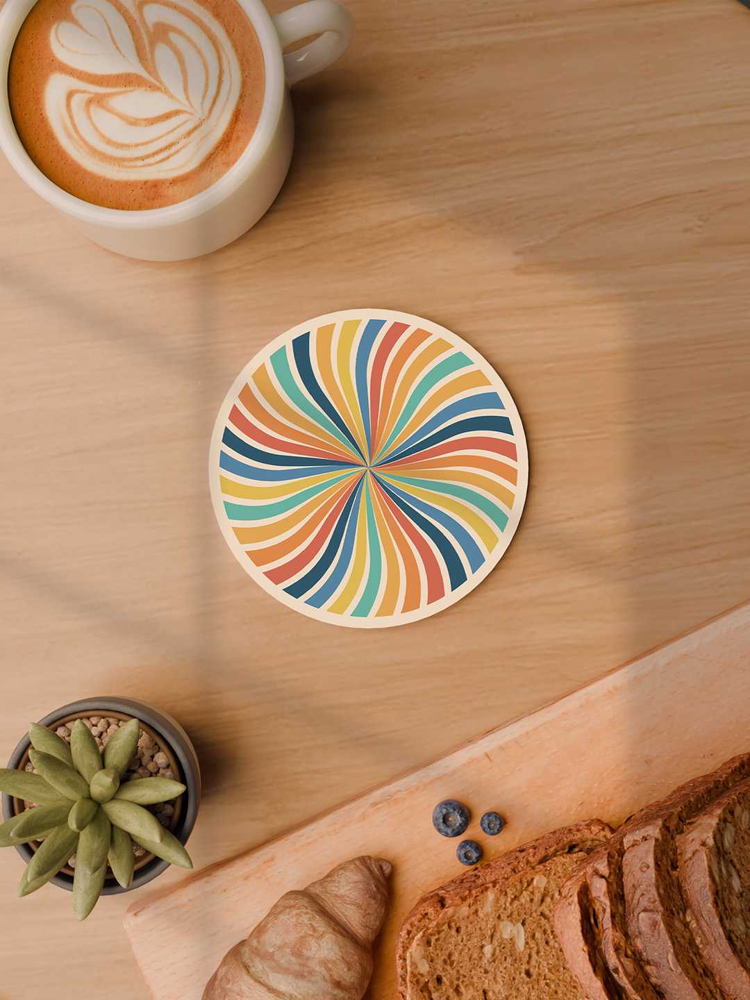 Retro Pattern Graphic Coasters - Pack of 6