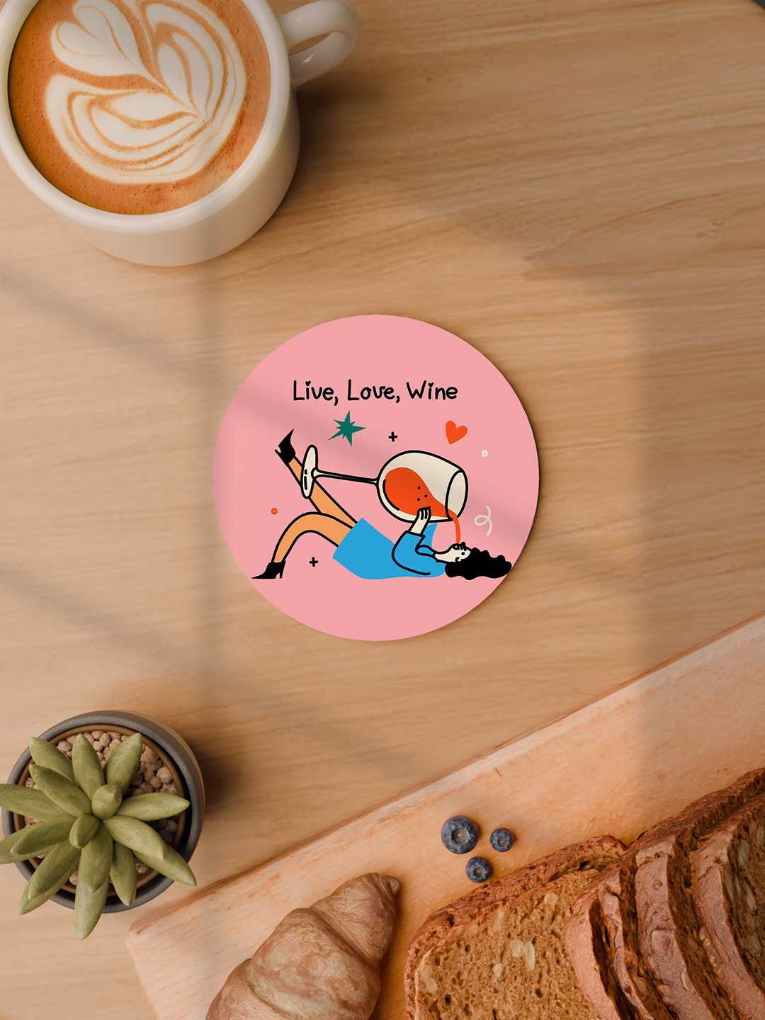 Wine and Dine Graphic Coasters - Pack of 6