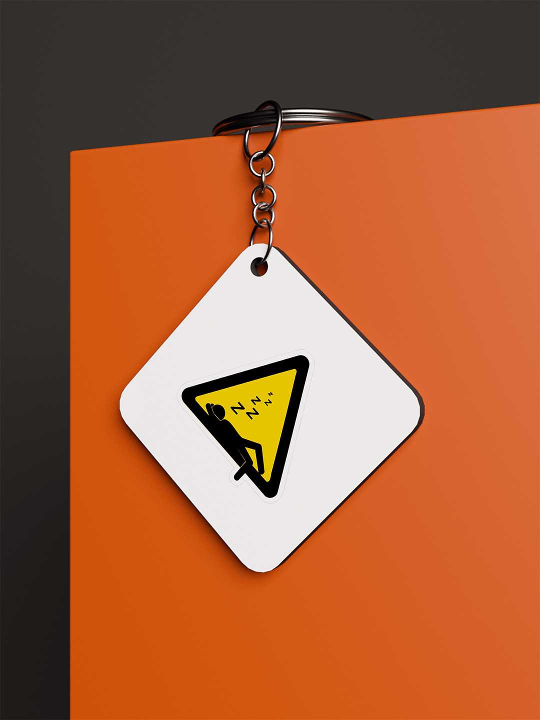 Caution: Nap Mode Graphic Keychain