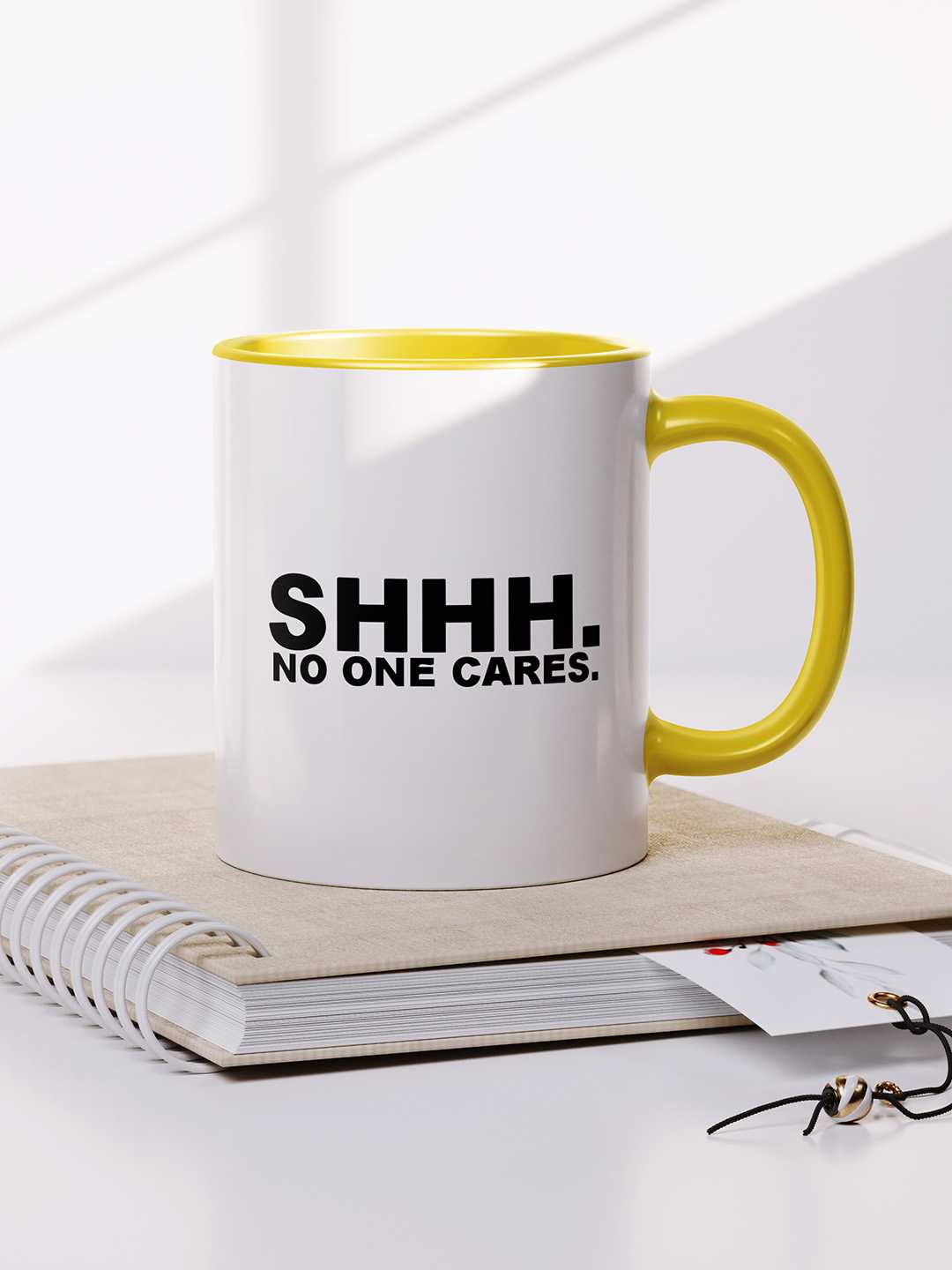 NO ONE CARES Graphic Printed Ceramic Mug