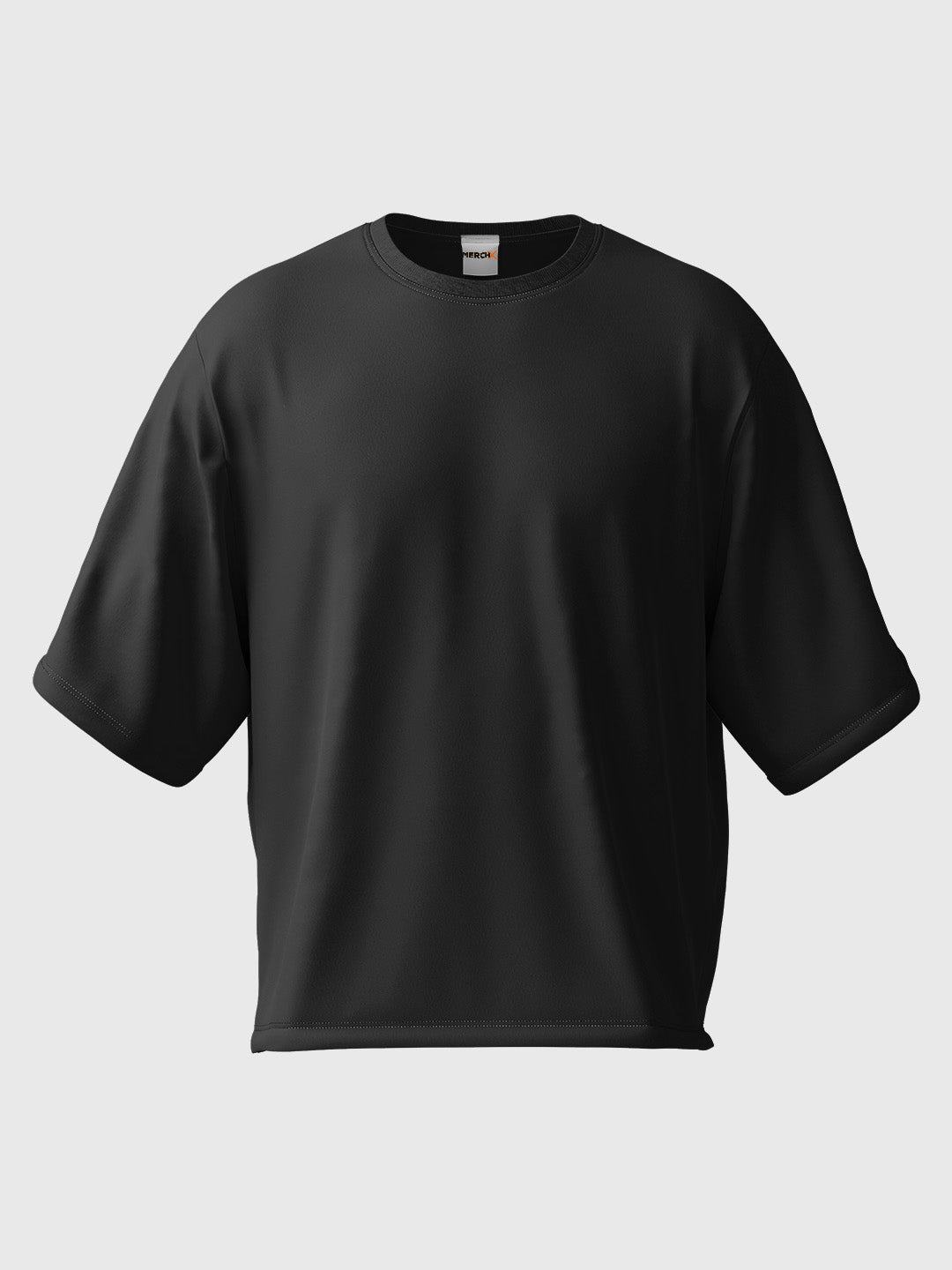 Black Solid Oversized Tee