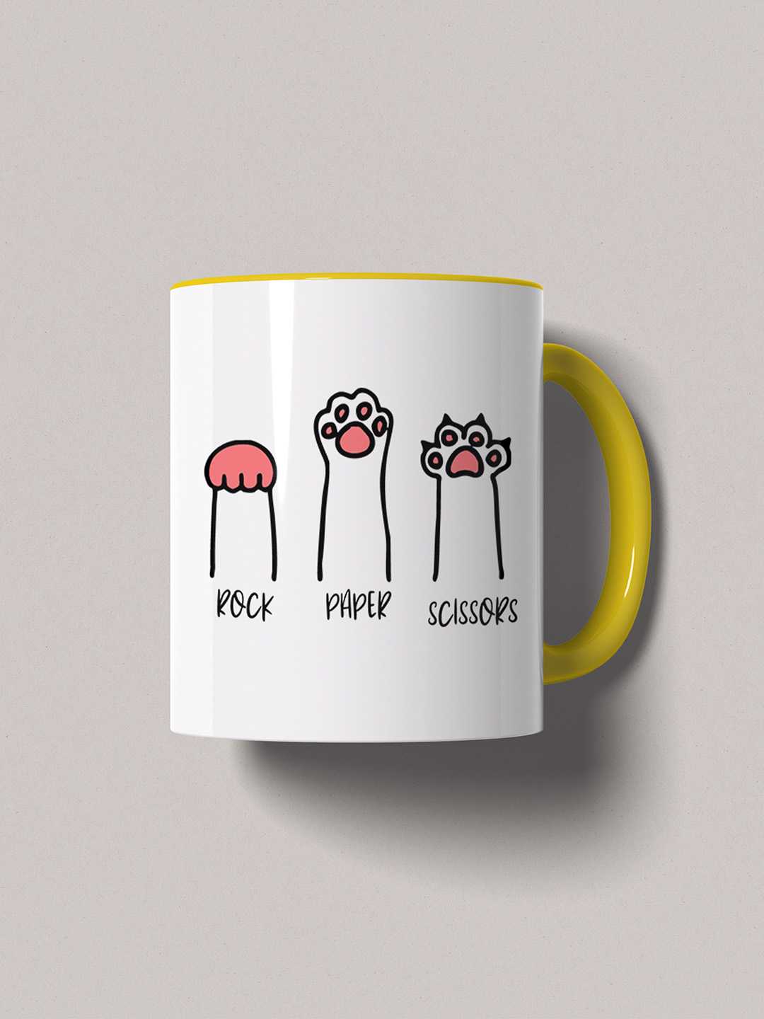 ROCK PAPER SCISSORS Graphic Printed Ceramic Mug