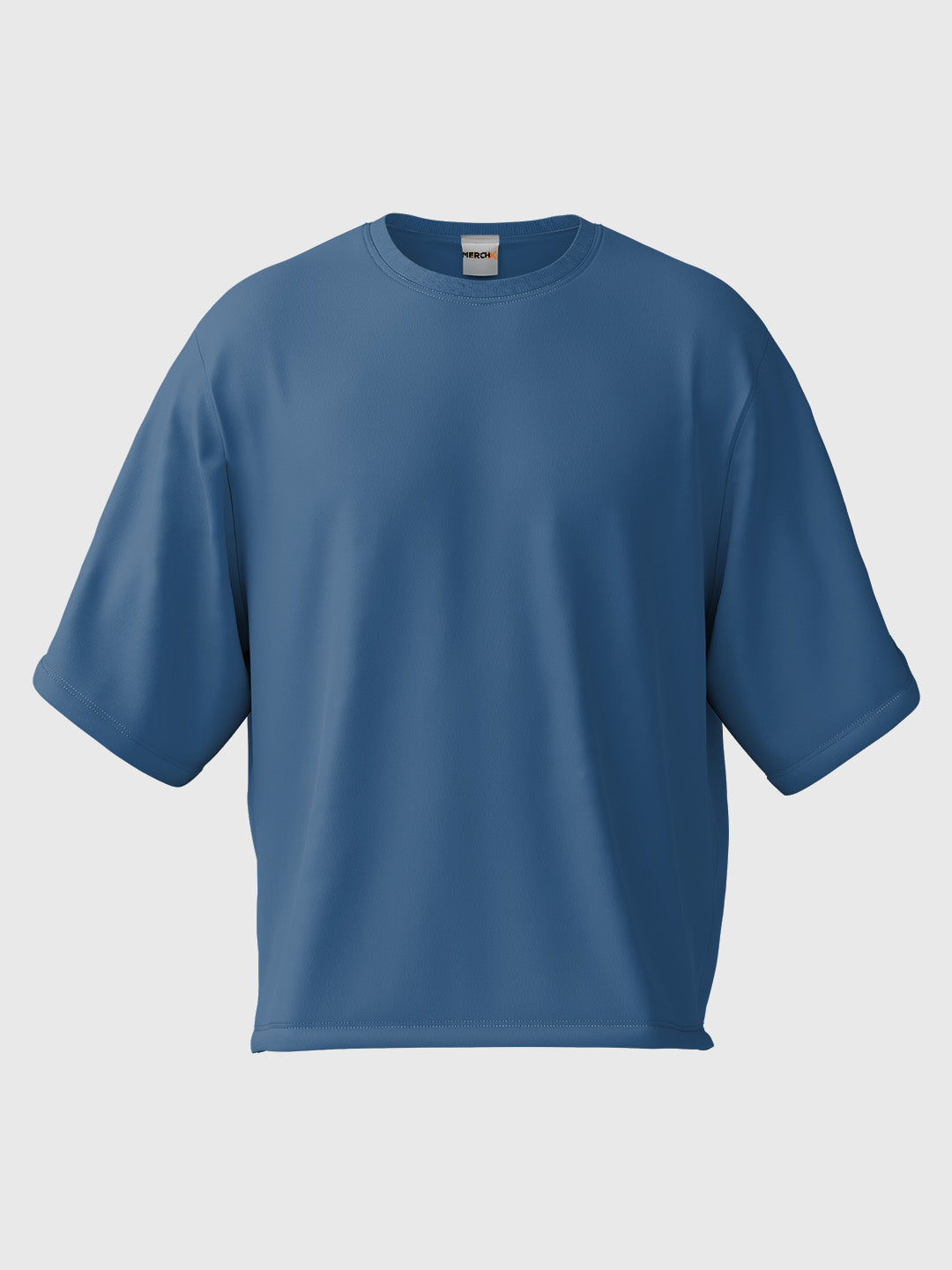 Blue Solid Oversized Tee