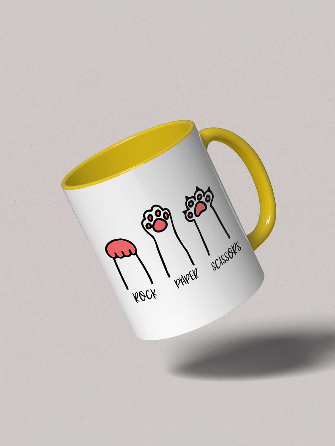 ROCK PAPER SCISSORS Graphic Printed Ceramic Mug