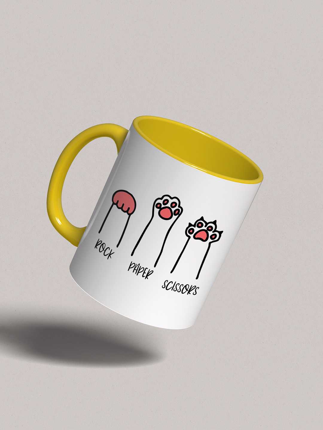 ROCK PAPER SCISSORS Graphic Printed Ceramic Mug
