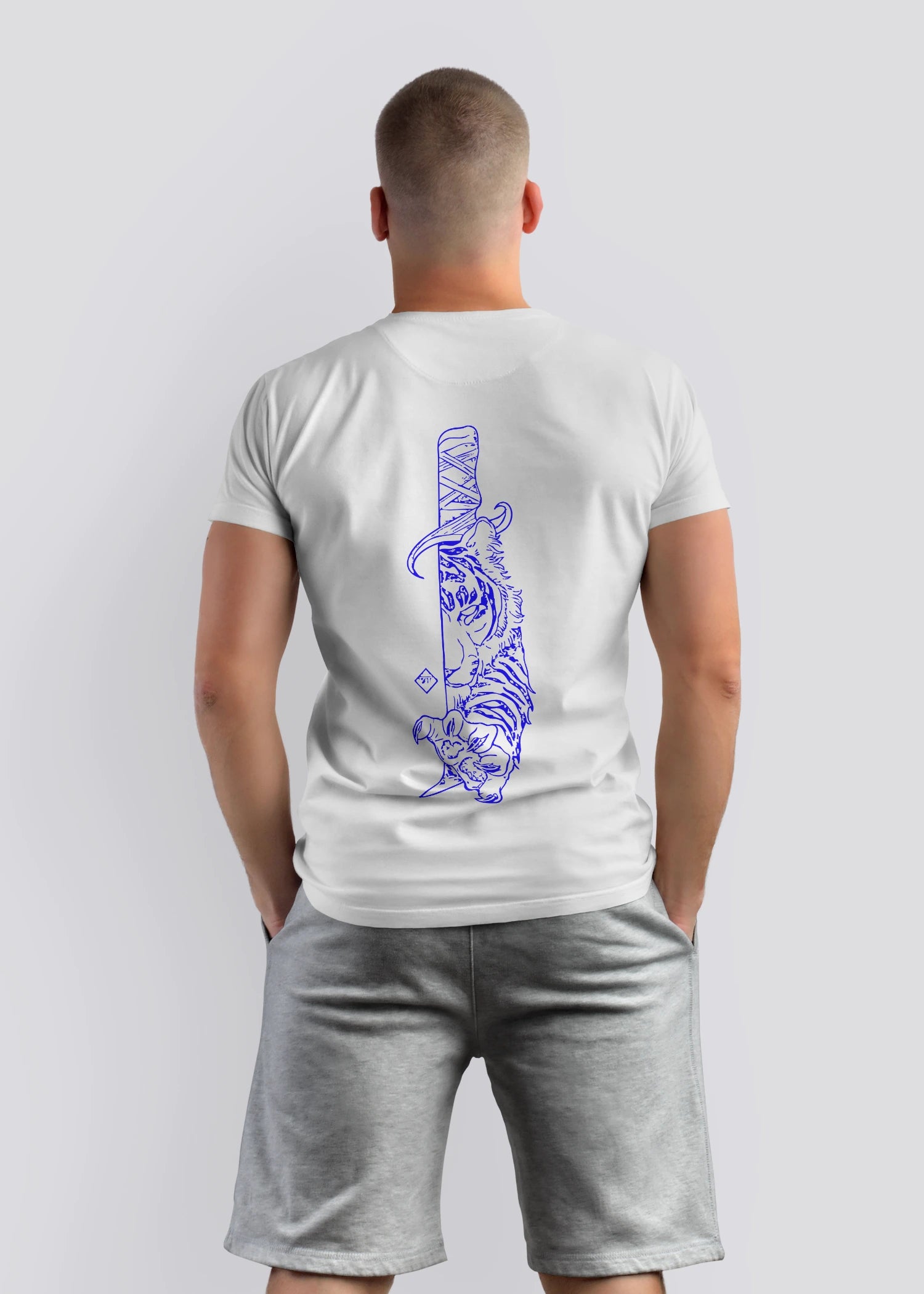 Neon Blue Cyber-Tiger Dagger