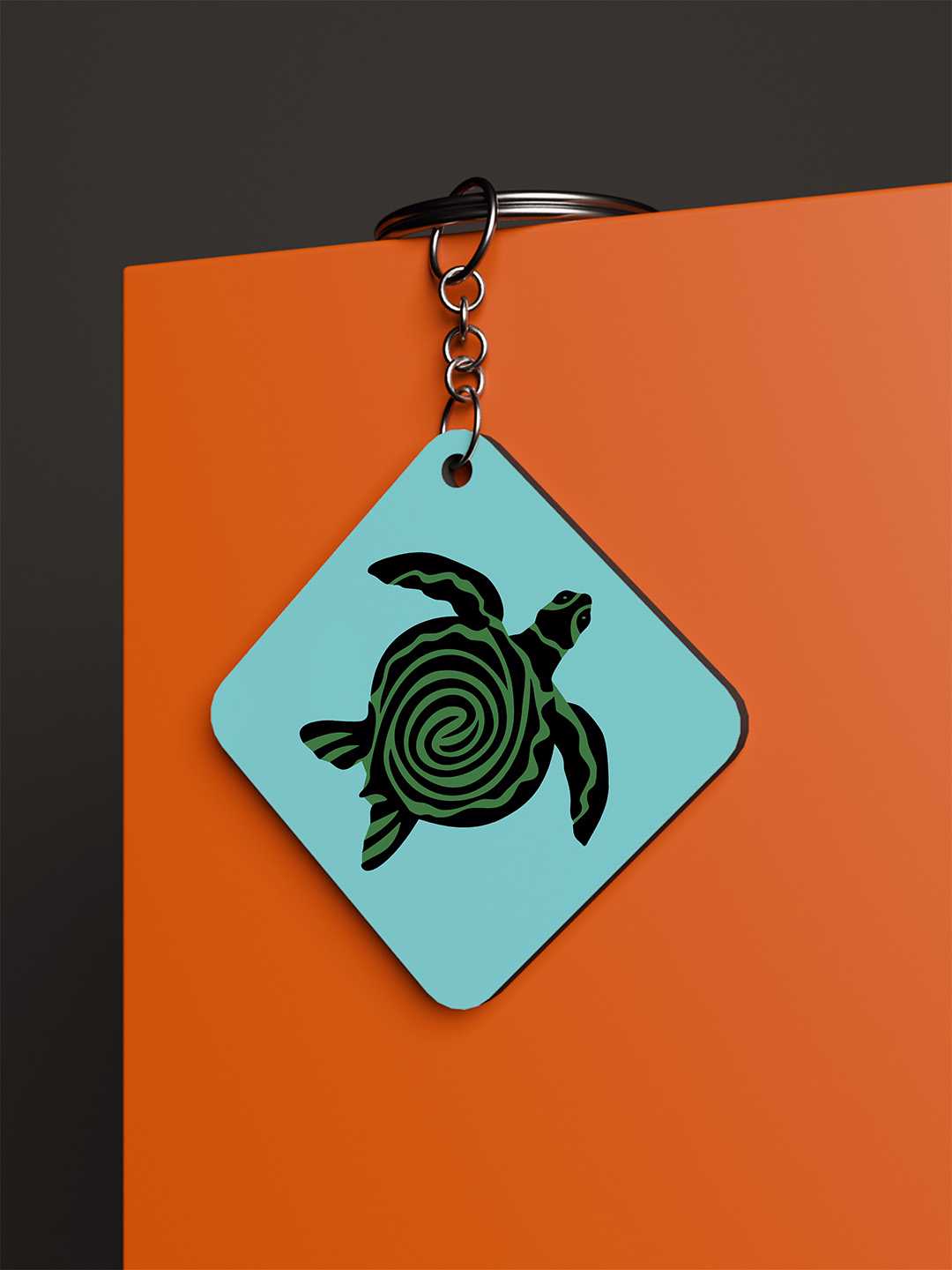 Turtle Art Graphic Keychain