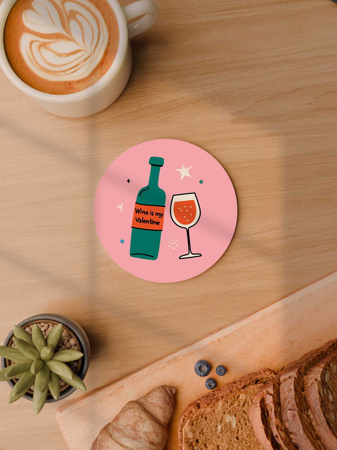 Wine and Dine Graphic Coasters - Pack of 6