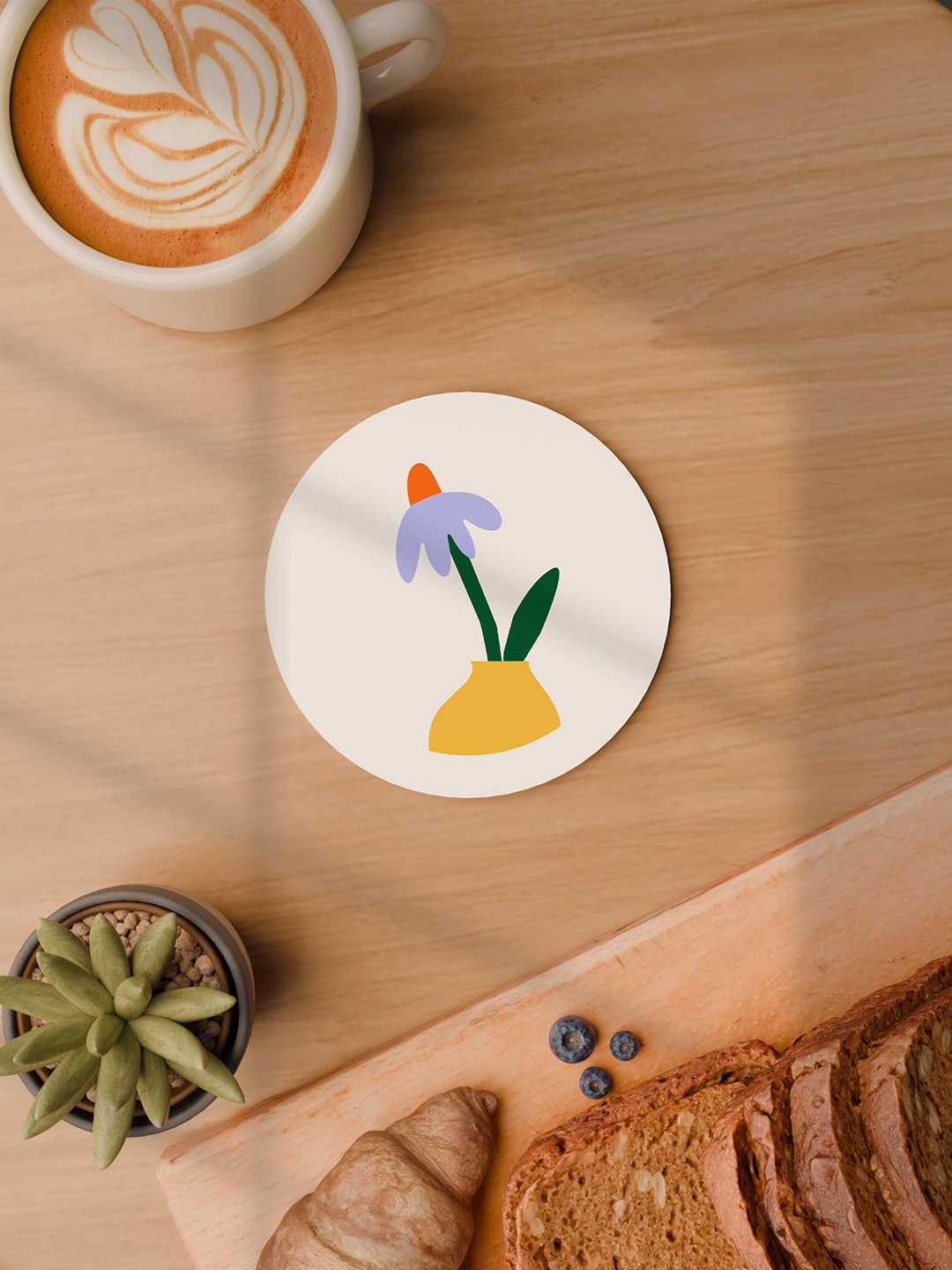 Floral Graphic Coasters - Pack of 6