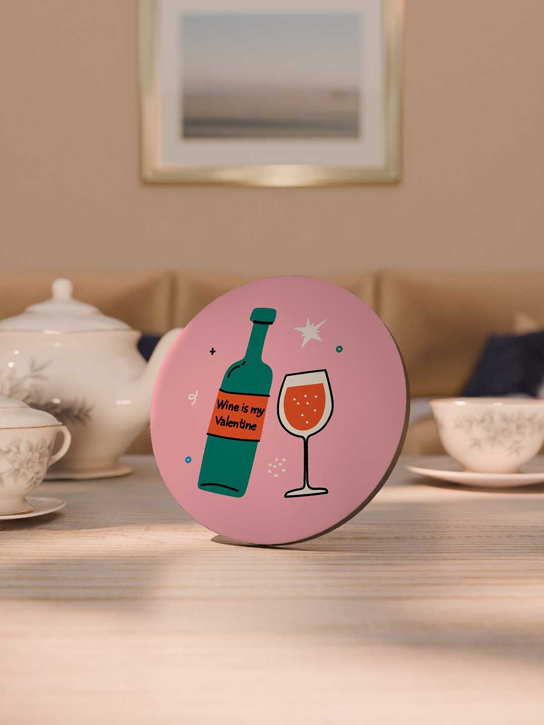 Wine and Dine Graphic Coasters - Pack of 6