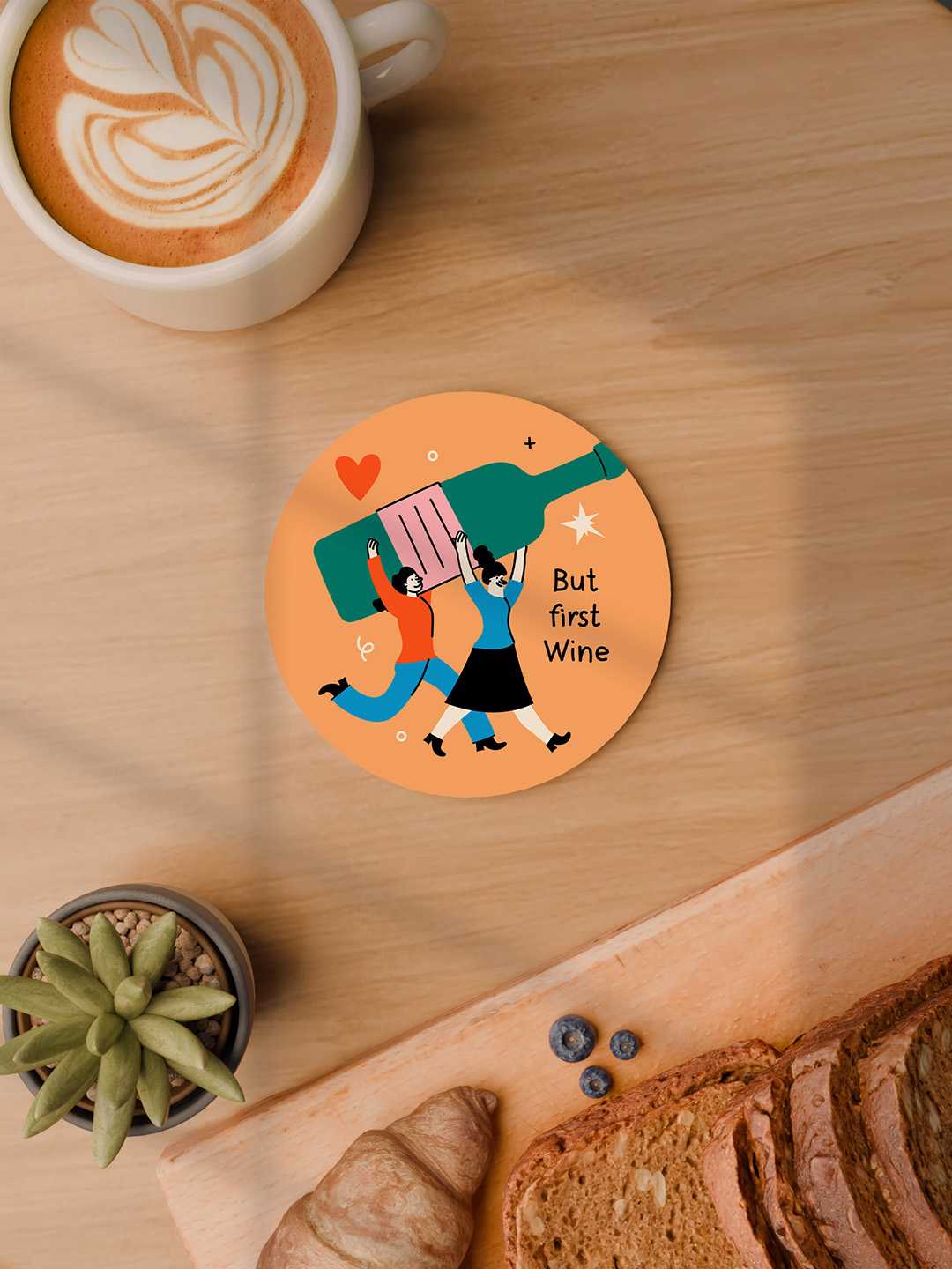 Wine and Dine Graphic Coasters - Pack of 6