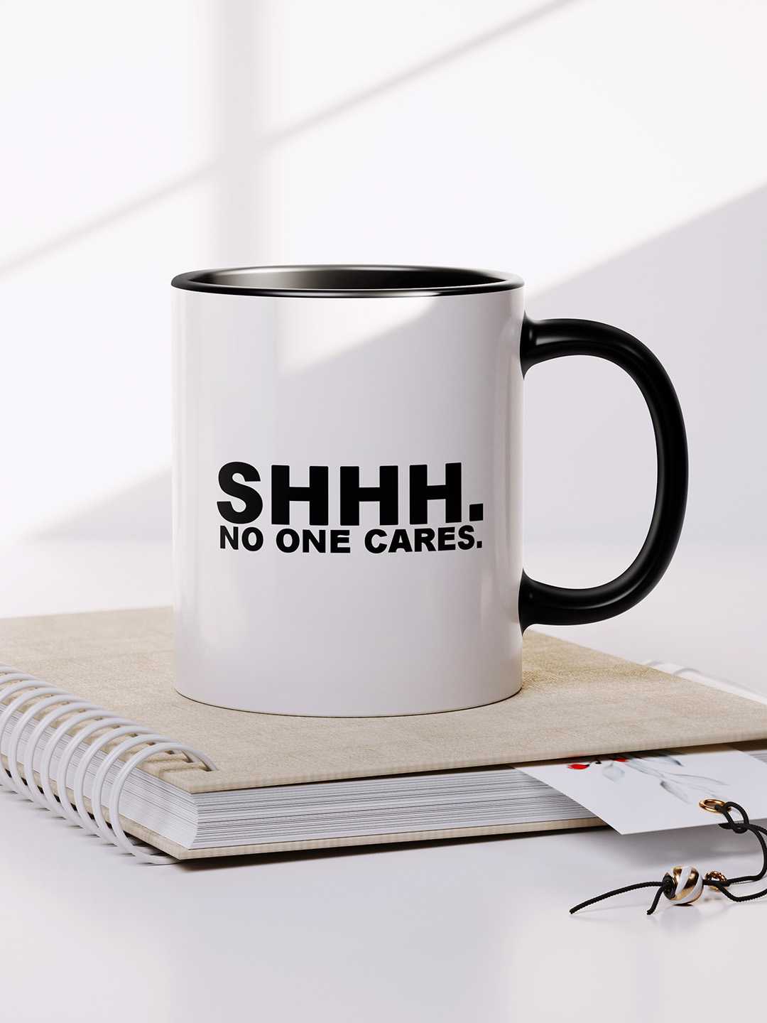 NO ONE CARES Graphic Printed Ceramic Mug