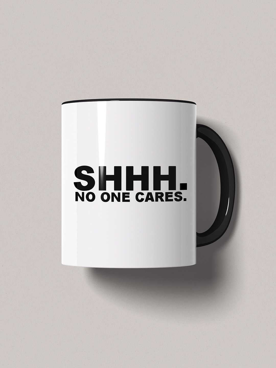 NO ONE CARES Graphic Printed Ceramic Mug