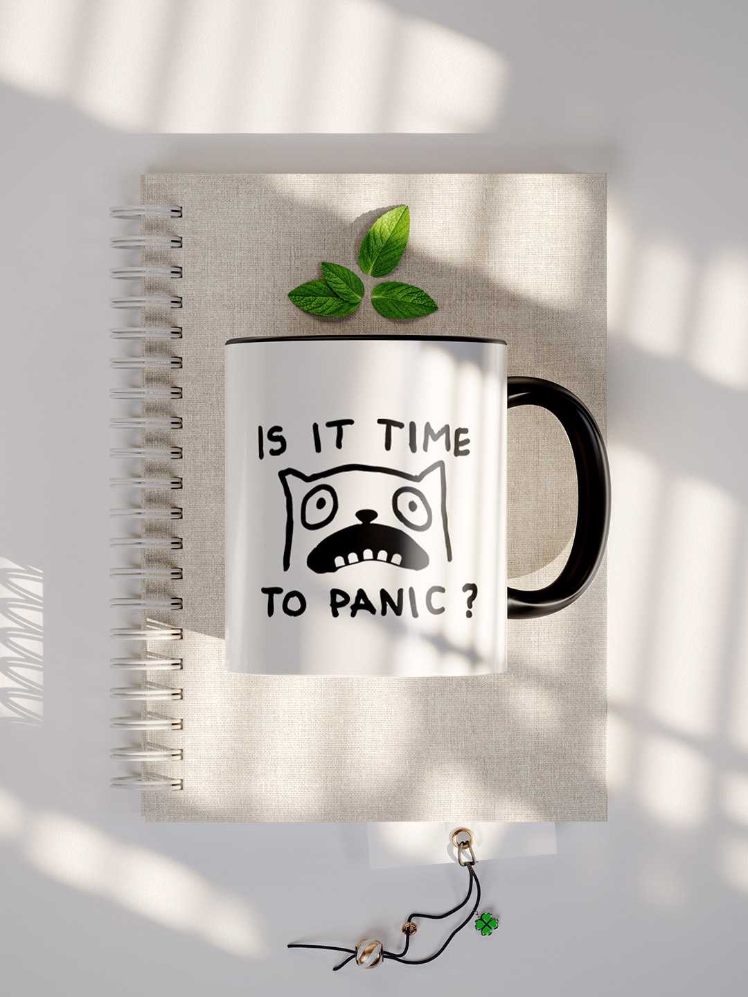 TIME TO PANIC Graphic Printed Ceramic Mug