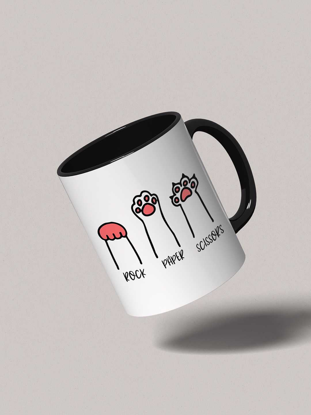 ROCK PAPER SCISSORS Graphic Printed Ceramic Mug