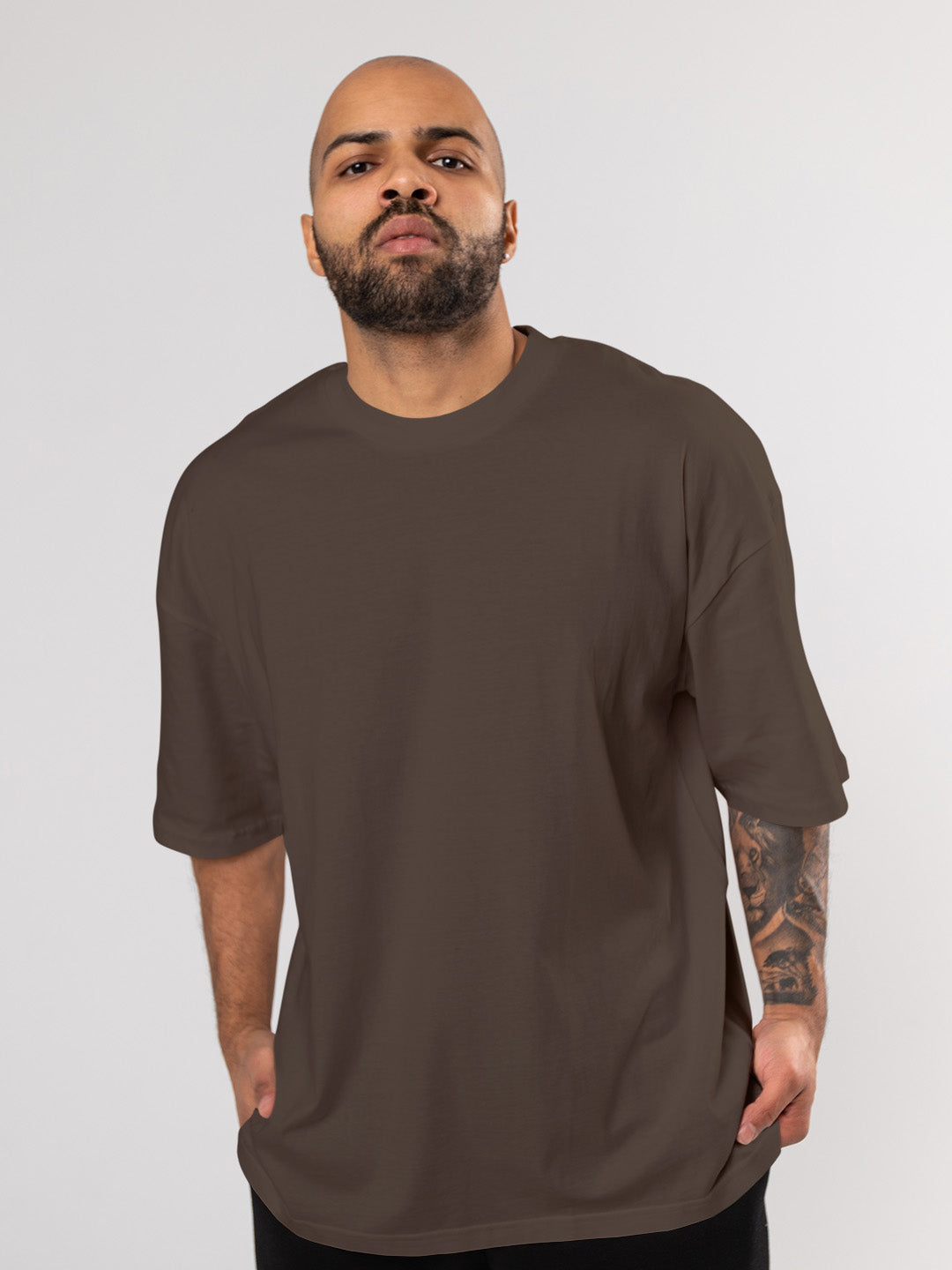 Coffee Solid Oversized Tee