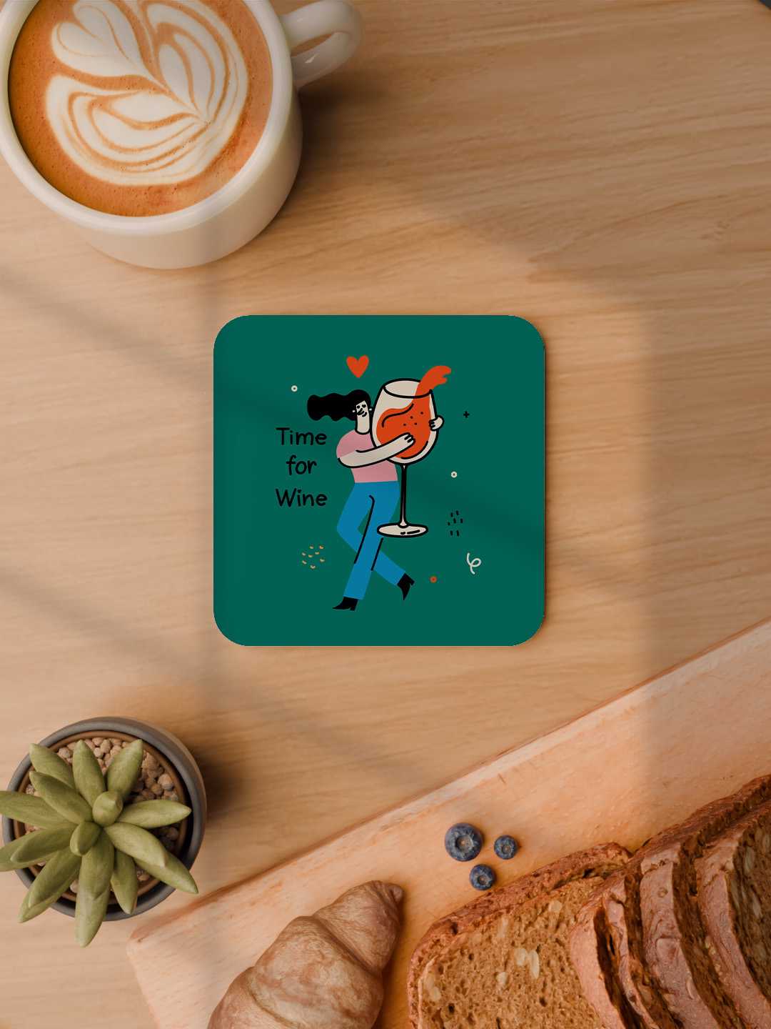 Wine and Dine Graphic Coasters - Pack of 6