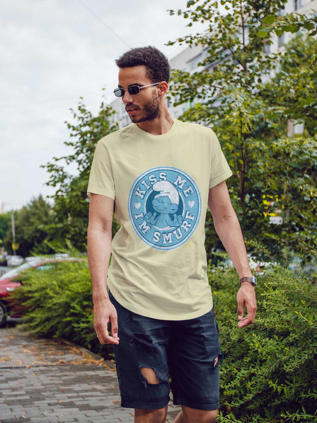 Kiss Me I Am A Smurf Regular Graphic Tee
