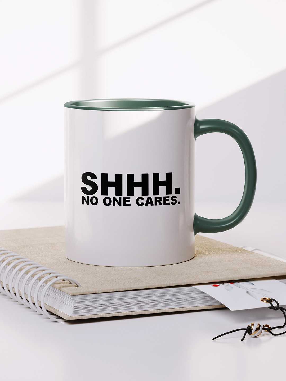 NO ONE CARES Graphic Printed Ceramic Mug