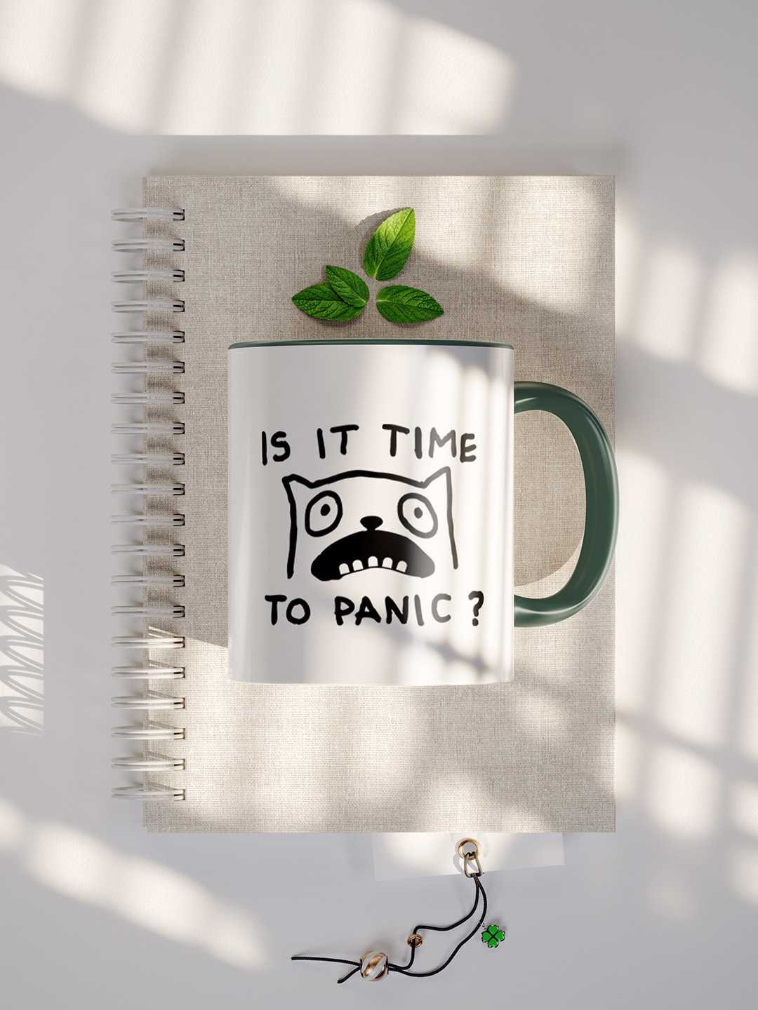 TIME TO PANIC Graphic Printed Ceramic Mug