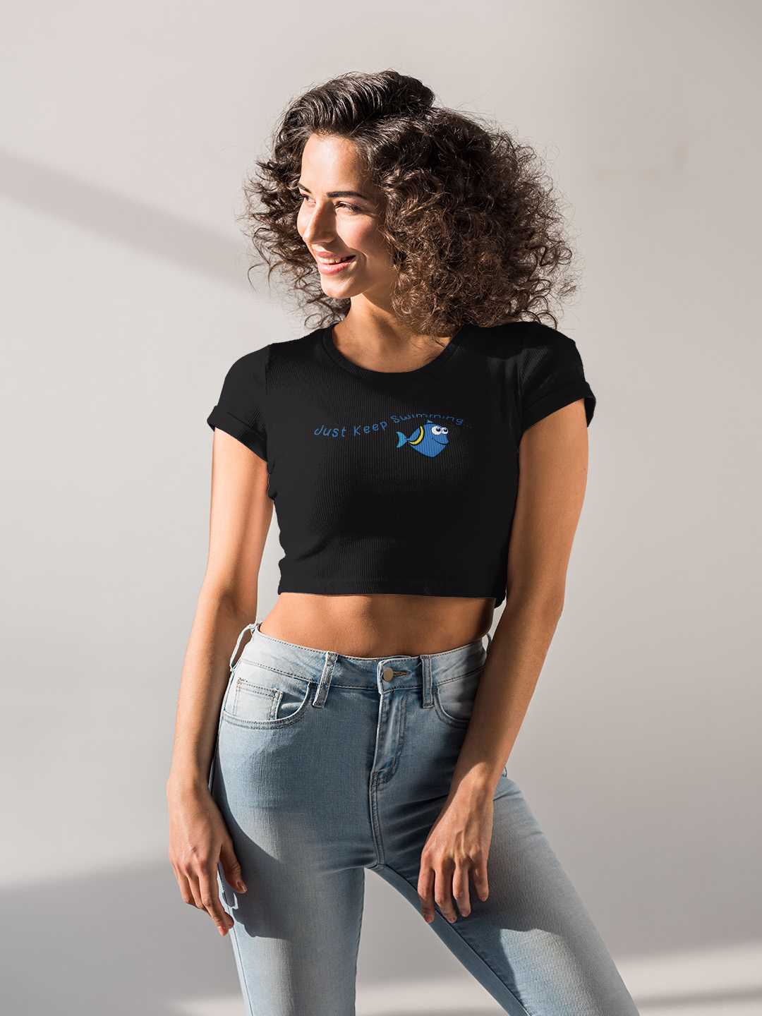 Just Keep Swimming Graphic Baby Tee