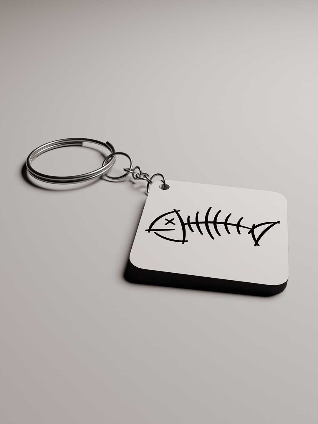 Fish Bone Keychain Fish Bone Graphic Keychain