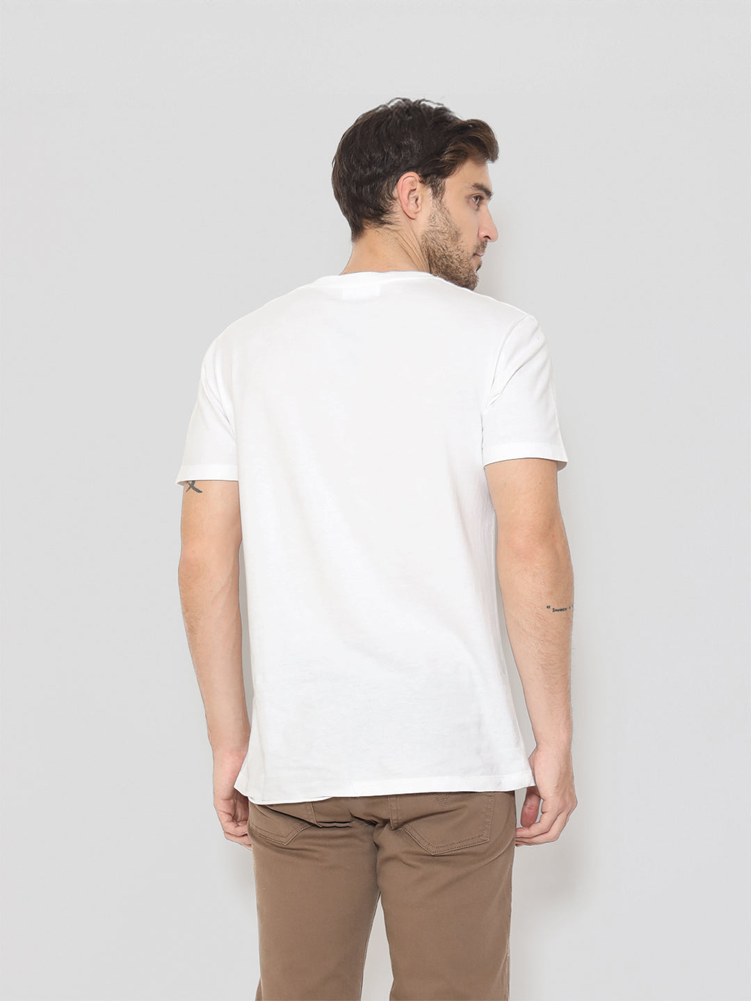 White Solid Unisex Regular Tee