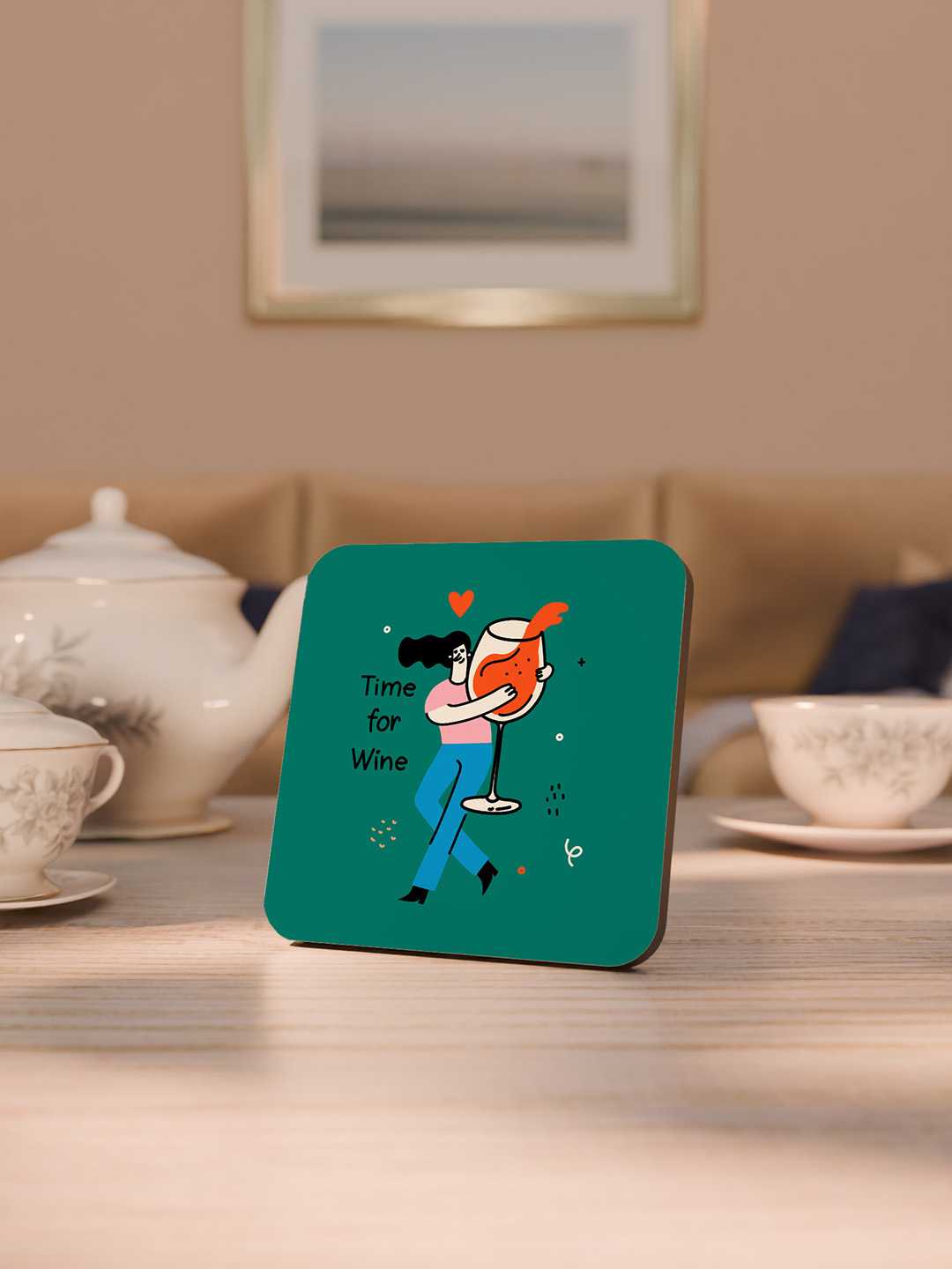 Wine and Dine Graphic Coasters - Pack of 6