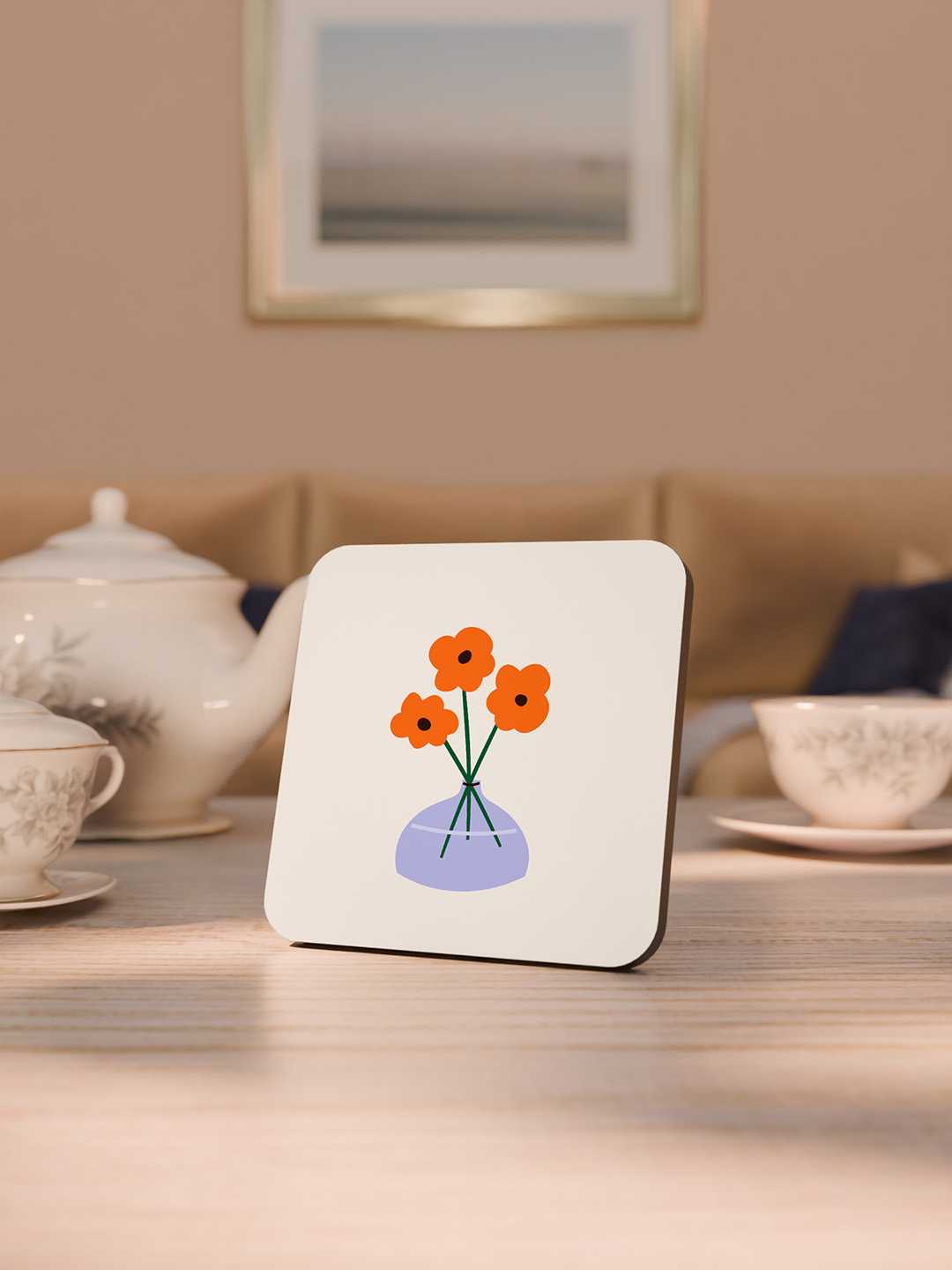 Floral Graphic Coasters - Pack of 6