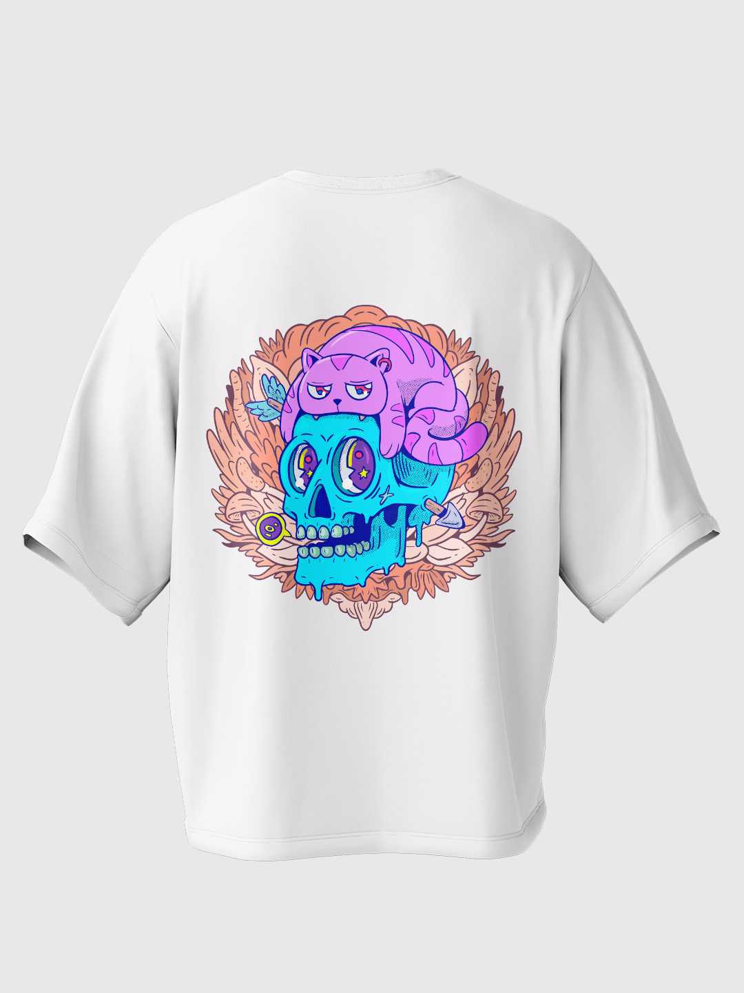 Cat Skull Oversized Tee