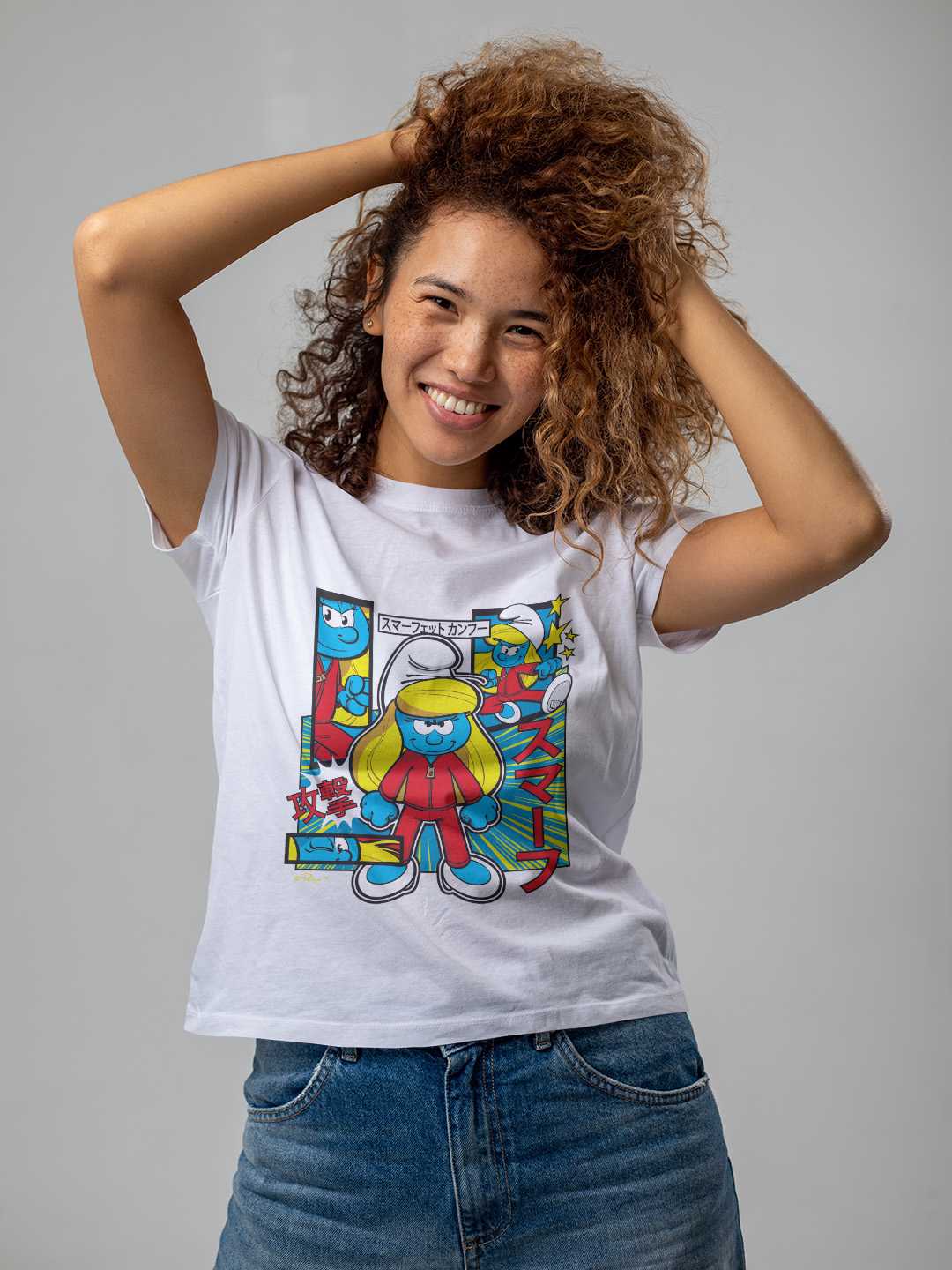 Smurfette Cute Kung Fu - Smurfs Regular Graphic Tee