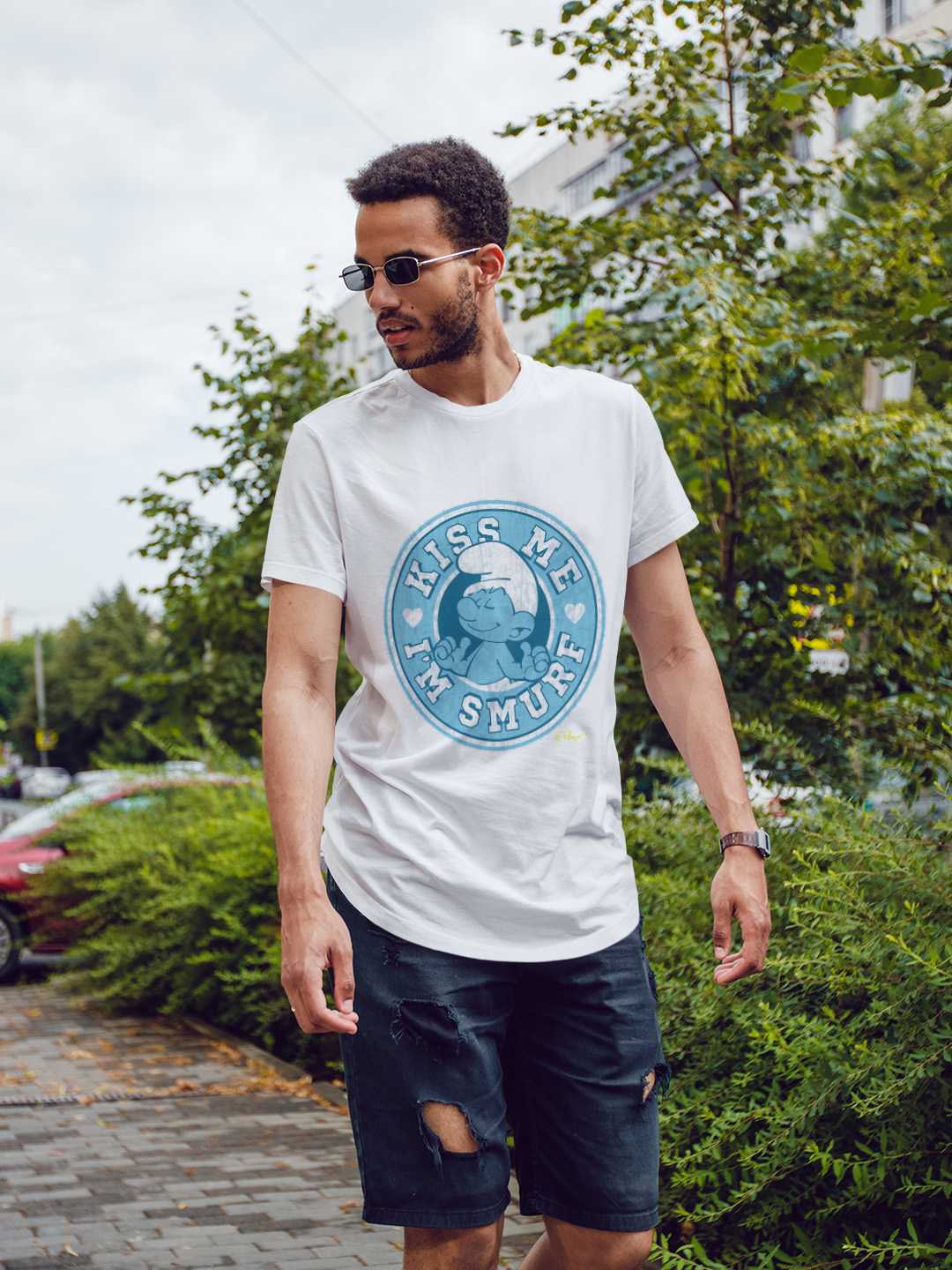 Kiss Me I Am A Smurf Regular Graphic Tee