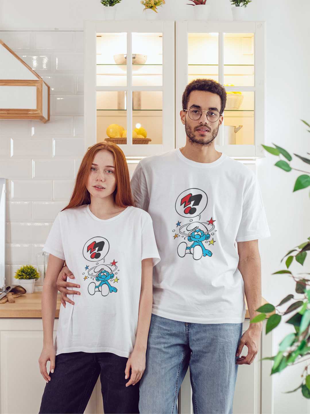 Confused Smurf Regular Graphic Tee
