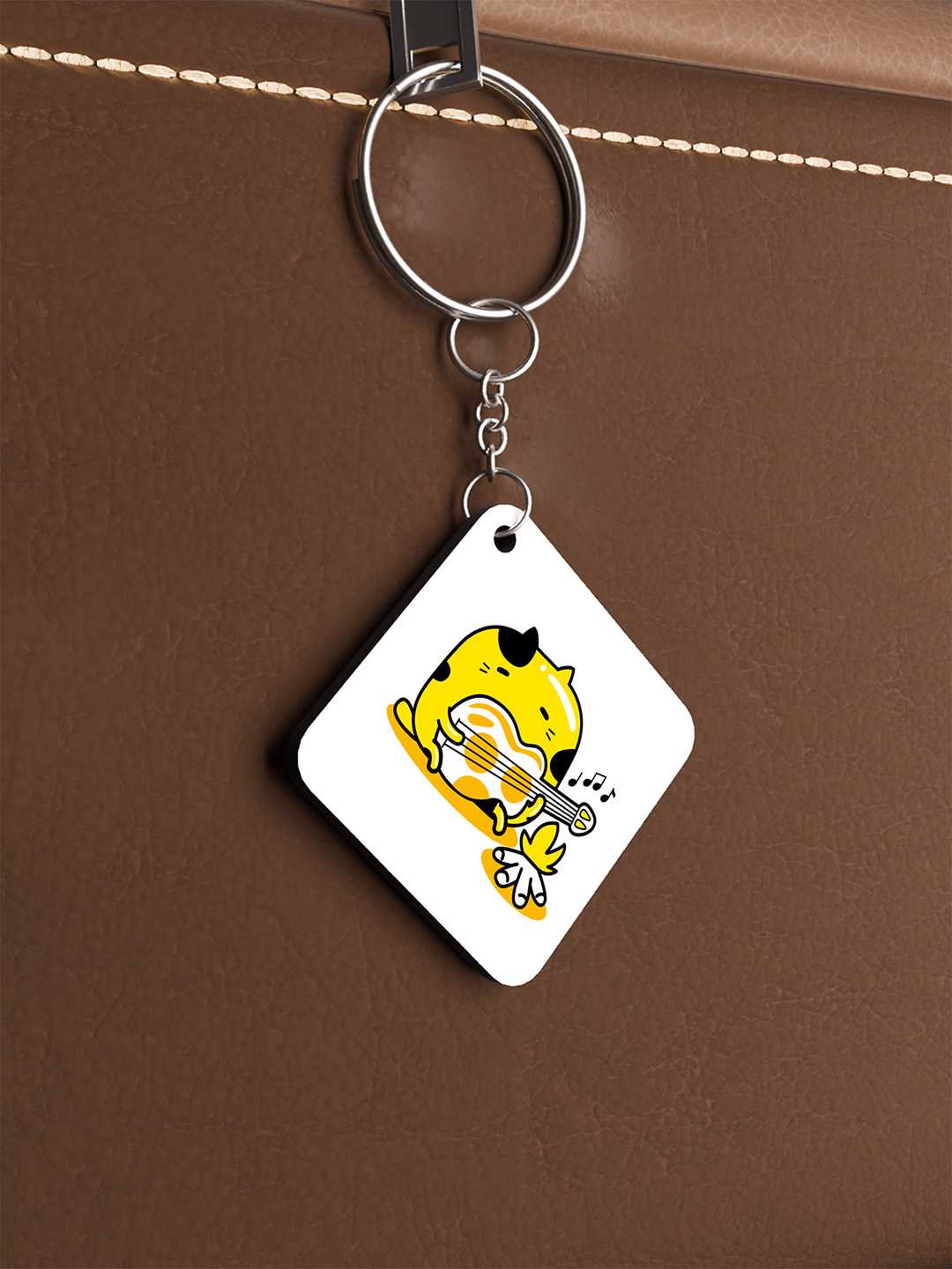 Musical Cat Graphic Keychain