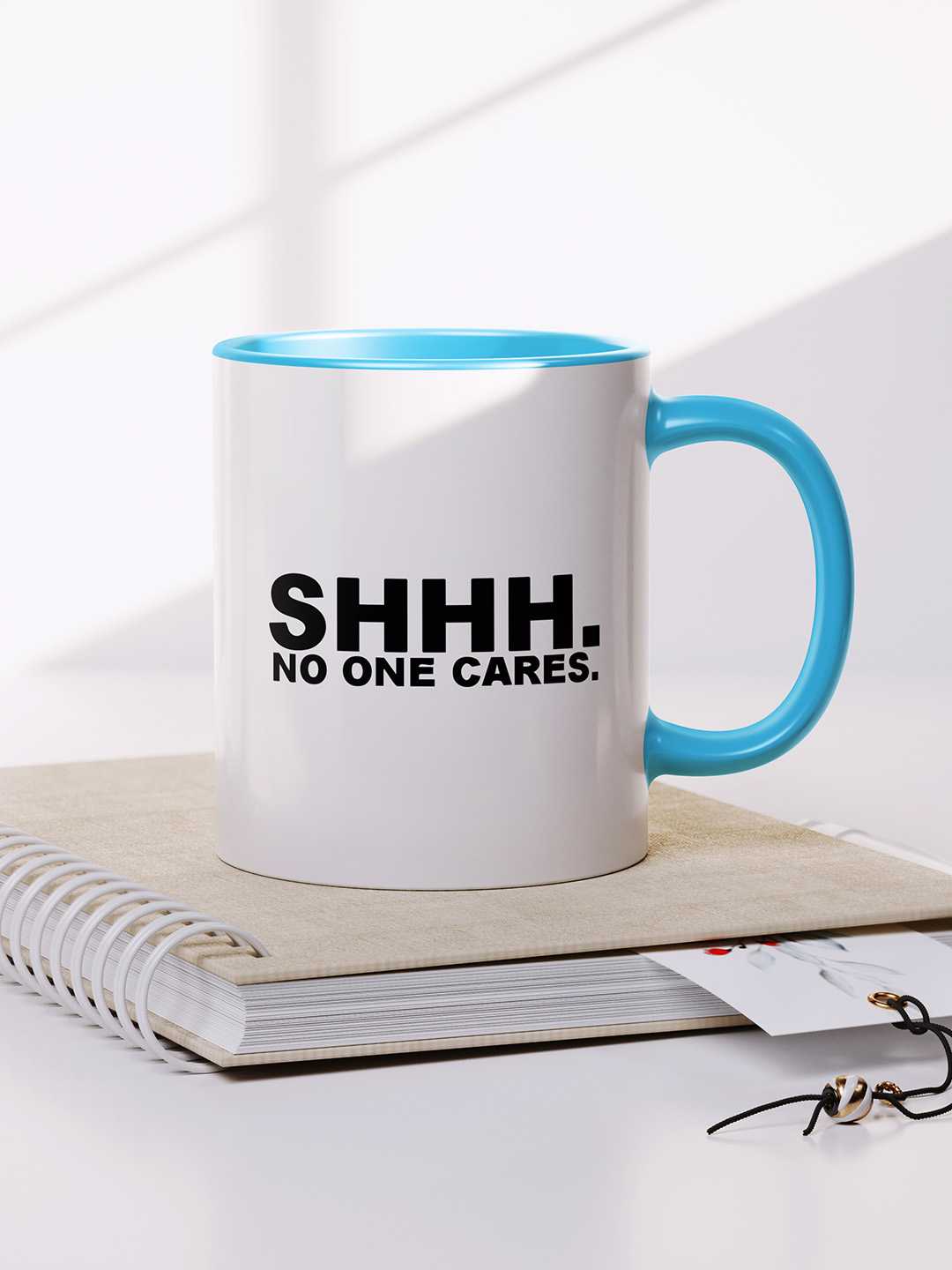 NO ONE CARES Graphic Printed Ceramic Mug
