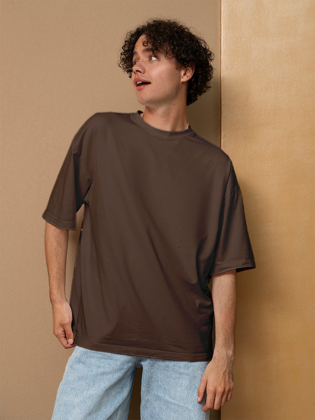 Coffee Solid Oversized Tee