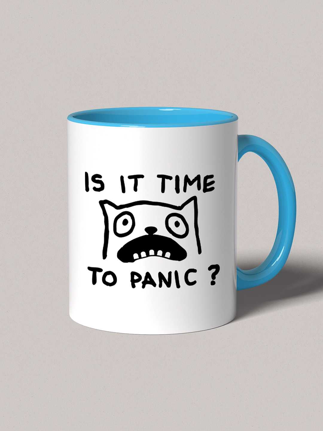 TIME TO PANIC Graphic Printed Ceramic Mug