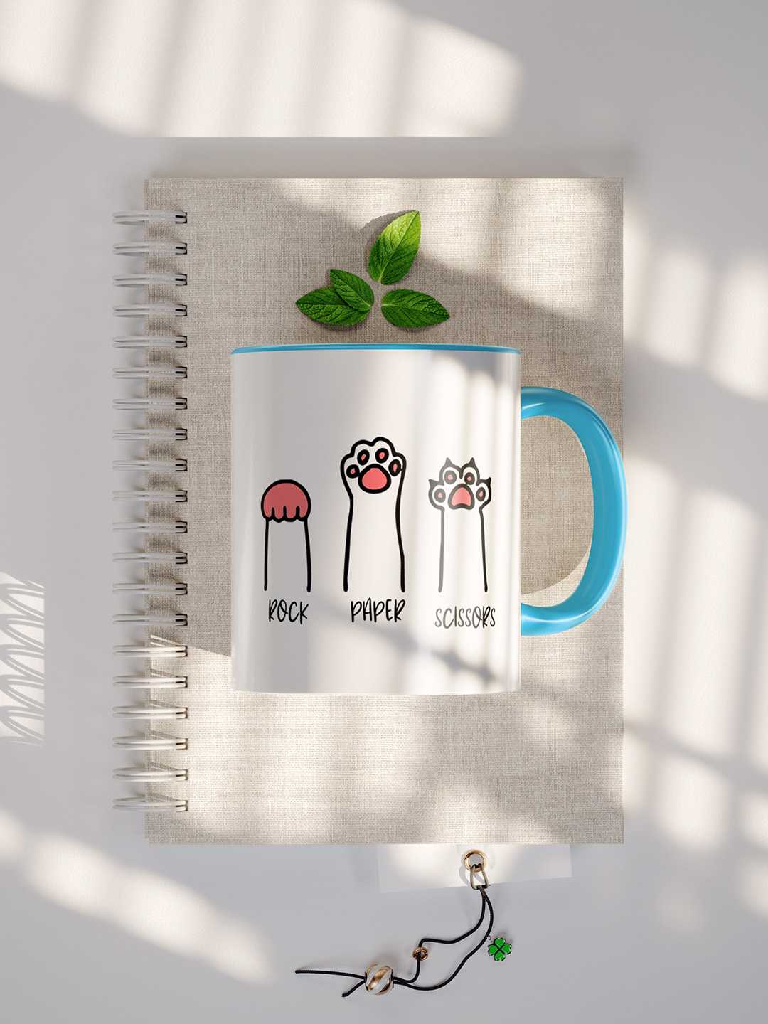 ROCK PAPER SCISSORS Graphic Printed Ceramic Mug