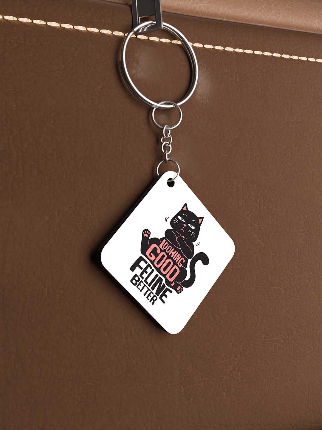 Looking Good, Feeling Better Graphic Keychain