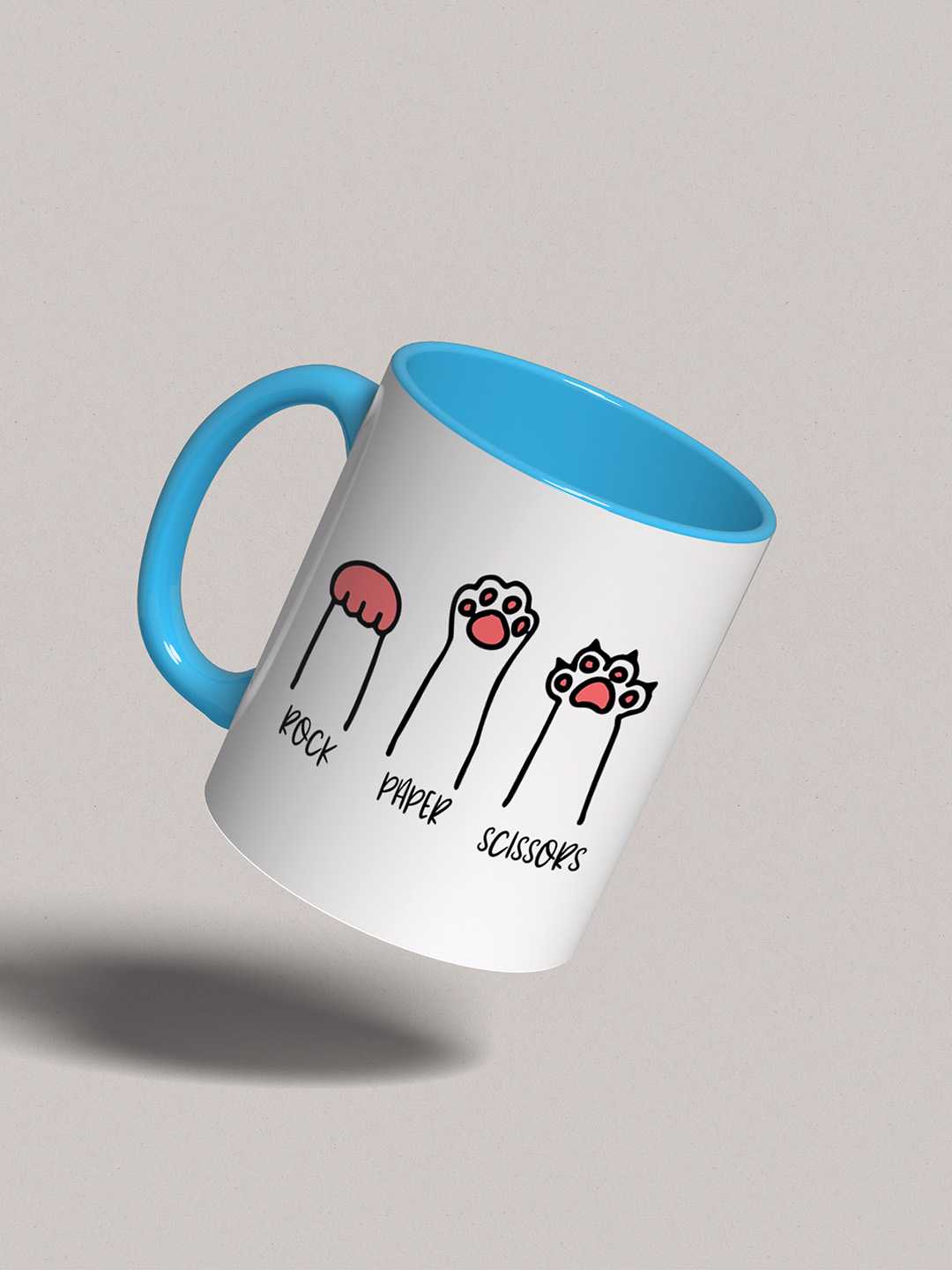 ROCK PAPER SCISSORS Graphic Printed Ceramic Mug